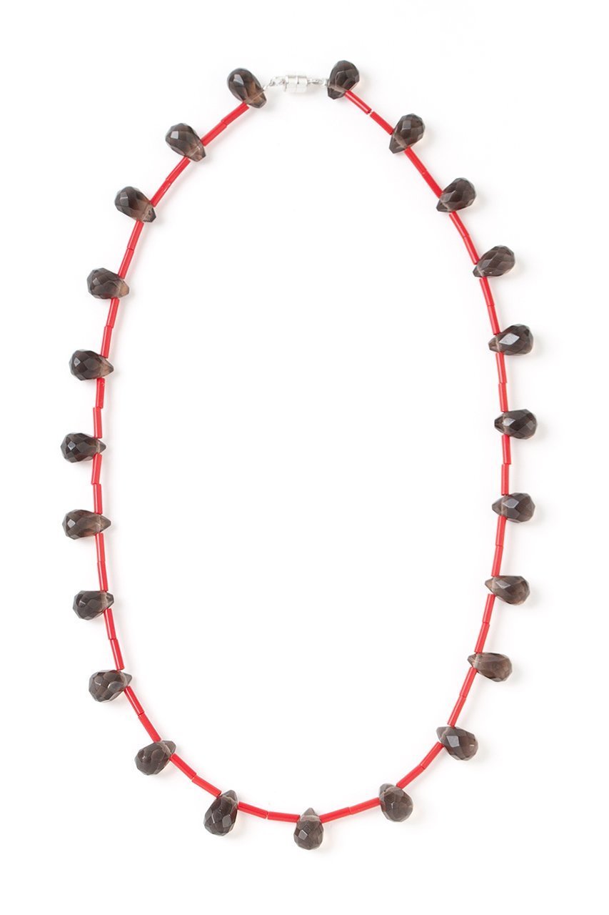 【メゾンドパルス/MAISON DPULSE】のSmokey quartz beads ネックレス インテリア・キッズ・メンズ・レディースファッション・服の通販 founy(ファニー) 　ファッション　Fashion　レディースファッション　Fashion for Women　ジュエリー　Jewelry　ネックレス　Necklaces & Pendants　シルバー　Silver, Metallic Silver　シンプル　Simple, Minimal　ストーン　Stone, Gem-Like　ネックレス　Necklace, Pendant Necklace　モダン　Modern, Contemporary　レッド|ID: prp329100004570143 ipo3291000000035531205