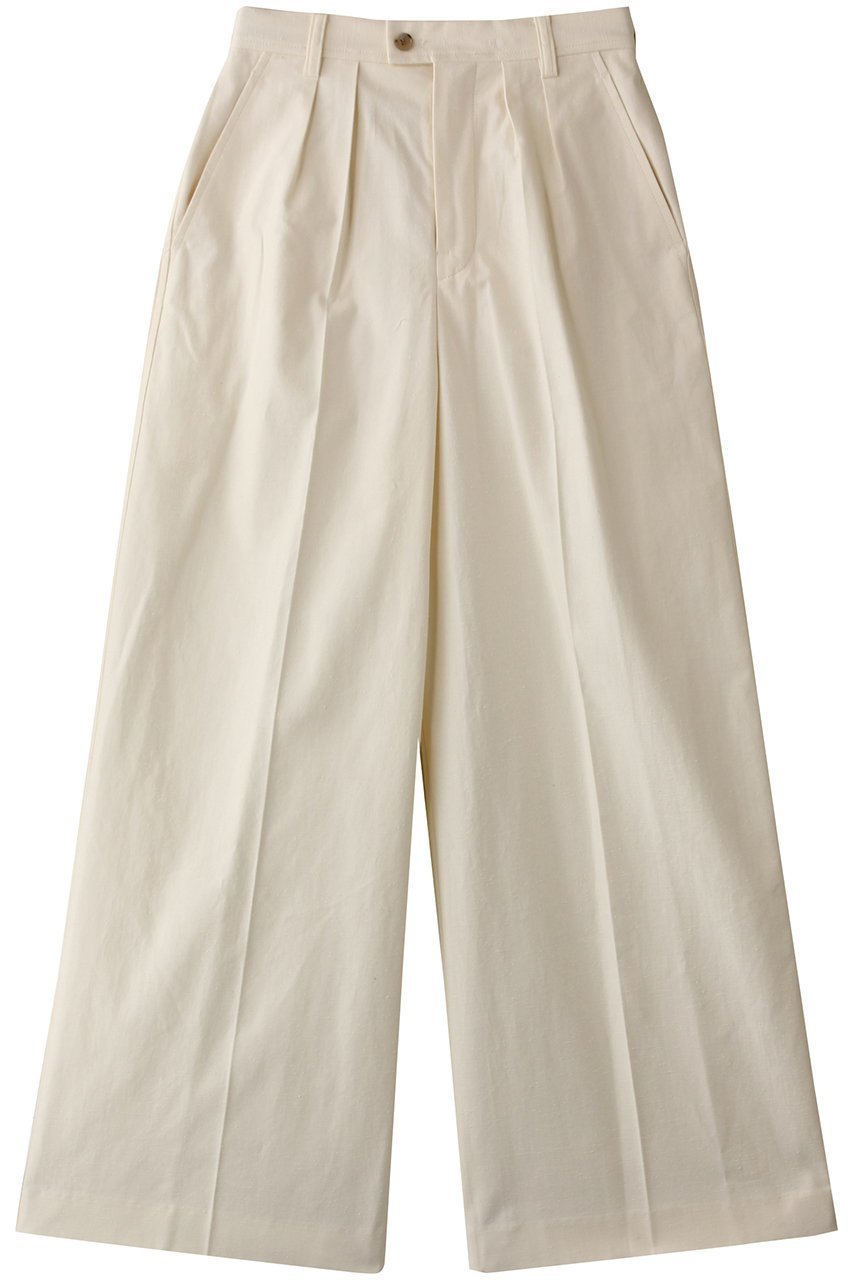【マイ ウィークネス/MY WEAKNESS】のWide Pantalon インテリア・キッズ・メンズ・レディースファッション・服の通販 founy(ファニー) 　ファッション　Fashion　レディースファッション　Fashion for Women　パンツ　Pants & Trousers　おすすめ　Recommended / Our Picks　シンプル　Simple, Minimal　ツイル　Twist, Twisted Detail　ネップ　Nepp, Slub Yarn　バランス　Balance, Style Balance　ベーシック　Basic, Essential　リラックス　Relax, Relaxed Fit　ワイド　Wide, Wide Fit　エレガント 上品　Elegant　夏　Summer　定番　Standard, Basic Item　春　Spring　S/S・春夏　SS, Spring/Summer, Warm Season　IVORY|ID: prp329100004570158 ipo3291000000035774427