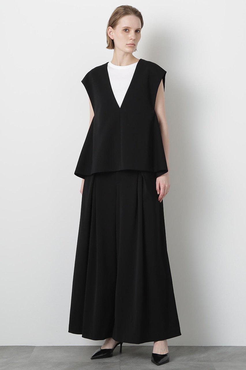 【ヒューエルミュージアム/hueLe Museum】の【STUMBLY】Back Peplum Gilet 人気、トレンドファッション・服の通販 founy(ファニー) 　ファッション　Fashion　レディースファッション　Fashion for Women　アウター　Coat / Outerwear Collection　トップス・カットソー　Cut & Sew Tops　シャツ・ブラウス・オフィスカジュアル　Elegant Blouses & Button-Ups　ベスト&ジレ / 重ね着スタイル　Vests & Gilets　スリーブ　Sleeve, Long Sleeve / Short Sleeve　フレア　Flare, Flared　フロント　Front, Front Design　ペプラム　Peplum, Flared Hem　ロング　Long, Long-Length　再入荷　Restock / Back in Stock　切替　Switching, Contrast Panel　定番　Standard, Basic Item　other-3|ID: prp329100004570160 ipo3291000000032809536