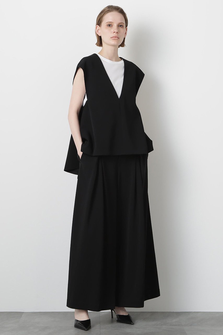 【ヒューエルミュージアム/hueLe Museum】の【STUMBLY】Cross Tack Wide Pants インテリア・キッズ・メンズ・レディースファッション・服の通販 founy(ファニー) 　ファッション　Fashion　レディースファッション　Fashion for Women　パンツ　Pants & Trousers　ドレープ　Drape, Draping Fabric　パターン　Pattern, Design Print　フレア　Flare, Flared　フロント　Front, Front Design　マニッシュ　Mannish, Boyish　ブラック|ID: prp329100004570161 ipo3291000000036555174