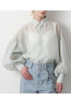【ヒューエルミュージアム/hueLe Museum】の【STUMBLY】Sheer Volume Sleeve Shirt ライトグリーン|ID:prp329100004570162