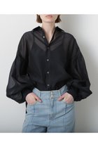 【ヒューエルミュージアム/hueLe Museum】の【STUMBLY】Sheer Volume Sleeve Shirt ネイビー|ID:prp329100004570162