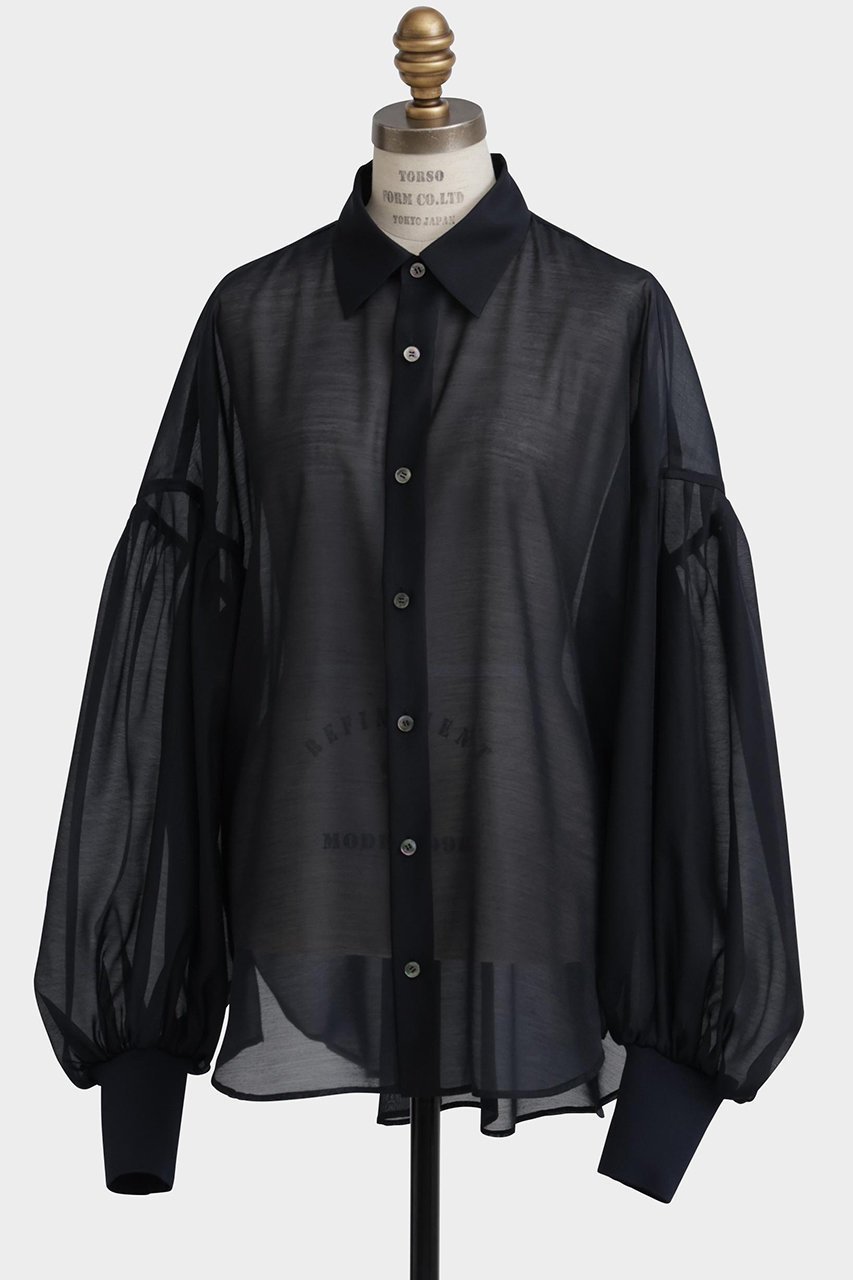 【ヒューエルミュージアム/hueLe Museum】の【STUMBLY】Sheer Volume Sleeve Shirt 人気、トレンドファッション・服の通販 founy(ファニー) 　ファッション　Fashion　レディースファッション　Fashion for Women　トップス・カットソー　Cut & Sew Tops　シャツ・ブラウス・オフィスカジュアル　Elegant Blouses & Button-Ups　ボリューム袖・フリルスリーブブラウス　Voluminous & Ruffle Sleeves / Puffy Sleeve Tops　ギャザー　Gathered, Ruffled　スリーブ　Sleeve, Long Sleeve / Short Sleeve　ドロップ　Drop Shoulder, Dropped Style　フォルム　Silhouette, Form　ロング　Long, Long-Length　エレガント 上品　Elegant　other-2|ID: prp329100004570162 ipo3291000000032809548