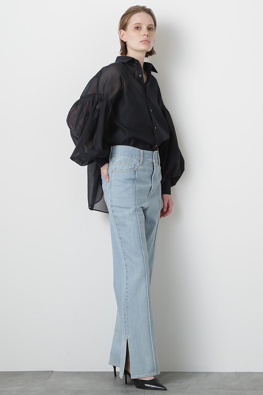 【ヒューエルミュージアム/hueLe Museum】の【STUMBLY】Sheer Volume Sleeve Shirt 人気、トレンドファッション・服の通販 founy(ファニー) 　ファッション　Fashion　レディースファッション　Fashion for Women　トップス・カットソー　Cut & Sew Tops　シャツ・ブラウス・オフィスカジュアル　Elegant Blouses & Button-Ups　ボリューム袖・フリルスリーブブラウス　Voluminous & Ruffle Sleeves / Puffy Sleeve Tops　ギャザー　Gathered, Ruffled　スリーブ　Sleeve, Long Sleeve / Short Sleeve　ドロップ　Drop Shoulder, Dropped Style　フォルム　Silhouette, Form　ロング　Long, Long-Length　エレガント 上品　Elegant　other-3|ID: prp329100004570162 ipo3291000000032809549
