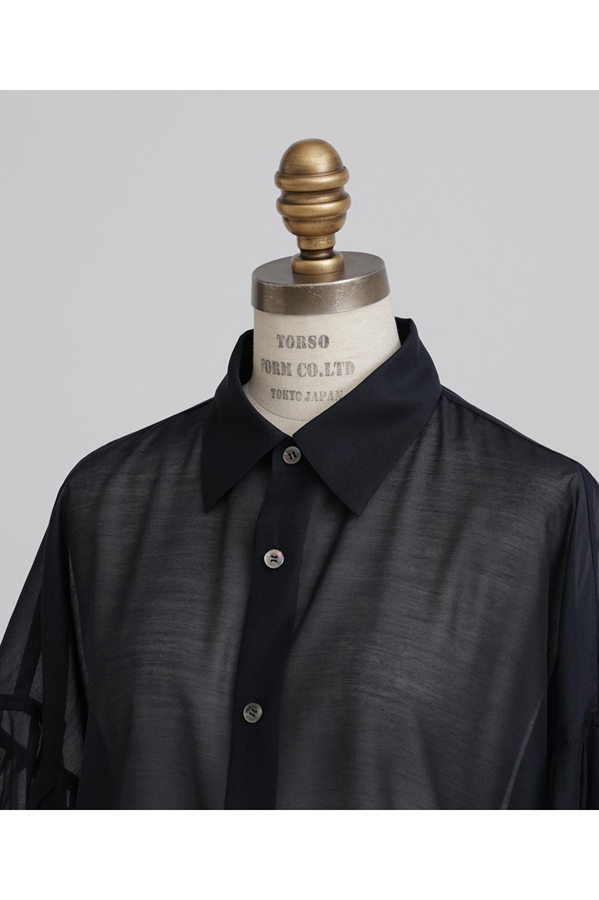 【ヒューエルミュージアム/hueLe Museum】の【STUMBLY】Sheer Volume Sleeve Shirt 人気、トレンドファッション・服の通販 founy(ファニー) 　ファッション　Fashion　レディースファッション　Fashion for Women　トップス・カットソー　Cut & Sew Tops　シャツ・ブラウス・オフィスカジュアル　Elegant Blouses & Button-Ups　ボリューム袖・フリルスリーブブラウス　Voluminous & Ruffle Sleeves / Puffy Sleeve Tops　ギャザー　Gathered, Ruffled　スリーブ　Sleeve, Long Sleeve / Short Sleeve　ドロップ　Drop Shoulder, Dropped Style　フォルム　Silhouette, Form　ロング　Long, Long-Length　エレガント 上品　Elegant　other-4|ID: prp329100004570162 ipo3291000000032809550