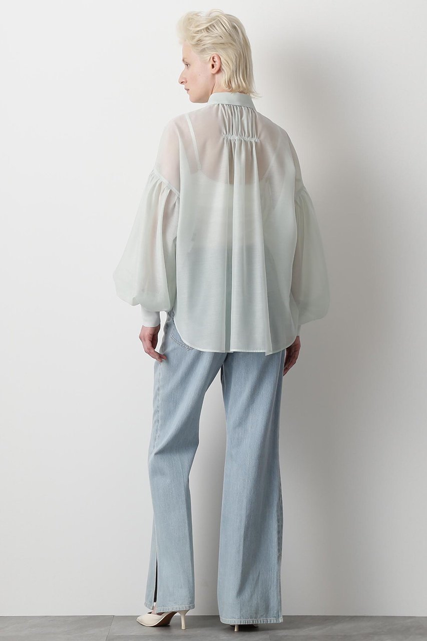 【ヒューエルミュージアム/hueLe Museum】の【STUMBLY】Sheer Volume Sleeve Shirt 人気、トレンドファッション・服の通販 founy(ファニー) ファッション Fashion レディースファッション Fashion for Women トップス・カットソー Cut & Sew Tops シャツ・ブラウス・オフィスカジュアル Elegant Blouses & Button-Ups ボリューム袖・フリルスリーブブラウス Voluminous & Ruffle Sleeves / Puffy Sleeve Tops ギャザー Gathered, Ruffled スリーブ Sleeve, Long Sleeve / Short Sleeve ドロップ Drop Shoulder, Dropped Style フォルム Silhouette, Form ロング Long, Long-Length エレガント 上品 Elegant other-5|ID: prp329100004570162 ipo3291000000035632083