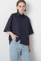 【ヒューエルミュージアム/hueLe Museum】の【STUMBLY】Half Sleeve Shirt 人気、トレンドファッション・服の通販 founy(ファニー) ファッション Fashion レディースファッション Fashion for Women トップス・カットソー Cut & Sew Tops シャツ・ブラウス・オフィスカジュアル Elegant Blouses & Button-Ups ショート Short, Short Length シンプル Simple, Minimal スリーブ Sleeve, Long Sleeve / Short Sleeve タイプライター Typewriter Fabric, Crisp Cotton thumbnail ネイビー|ID: prp329100004570163 ipo3291000000032809558