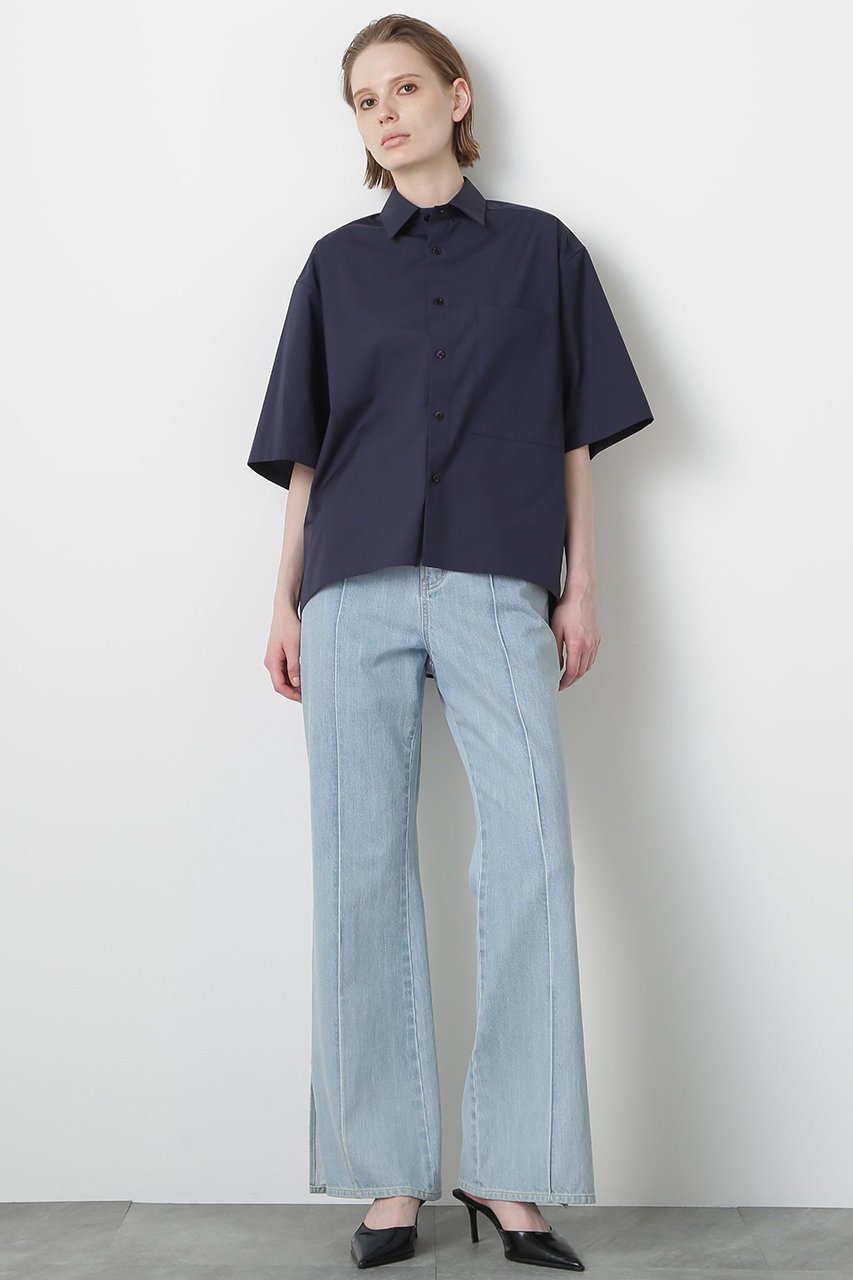 【ヒューエルミュージアム/hueLe Museum】の【STUMBLY】Half Sleeve Shirt 人気、トレンドファッション・服の通販 founy(ファニー) 　ファッション　Fashion　レディースファッション　Fashion for Women　トップス・カットソー　Cut & Sew Tops　シャツ・ブラウス・オフィスカジュアル　Elegant Blouses & Button-Ups　ショート　Short, Short Length　シンプル　Simple, Minimal　スリーブ　Sleeve, Long Sleeve / Short Sleeve　タイプライター　Typewriter Fabric, Crisp Cotton　other-3|ID: prp329100004570163 ipo3291000000035559756