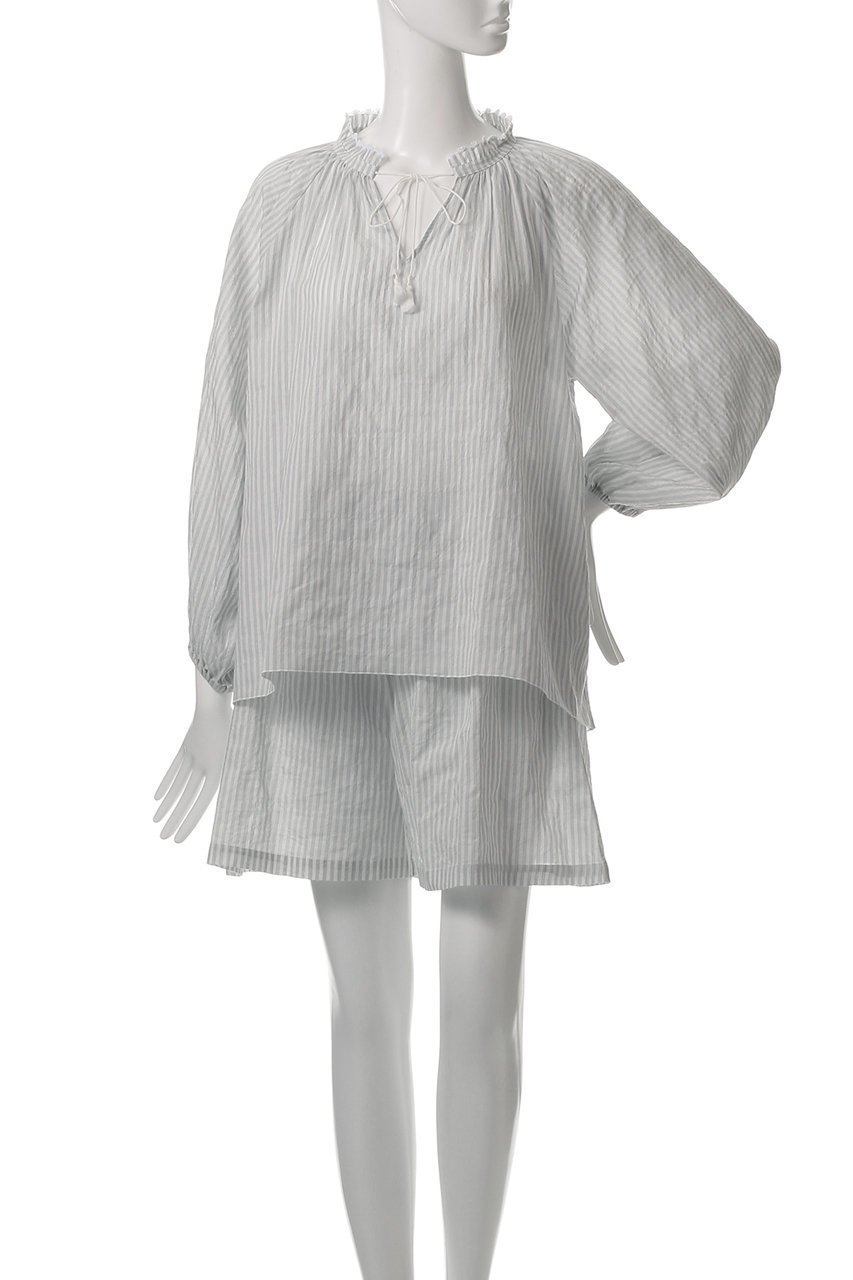 【ナナデコール/nanadecor】のユーカリストライプタッセルブラウス 人気、トレンドファッション・服の通販 founy(ファニー) 　ファッション　Fashion　レディースファッション　WOMEN　トップス・カットソー　Tops/Tshirt　シャツ/ブラウス　Shirts/Blouses　サマー　Summer　ショート　Short　ストライプ　Stripe　スリーブ　Sleeve　セットアップ　Set Up　フェミニン　Feminine　ロング　Long　NEW・新作・新着・新入荷　New Arrivals　other-2|ID: prp329100004570170 ipo3291000000032335701