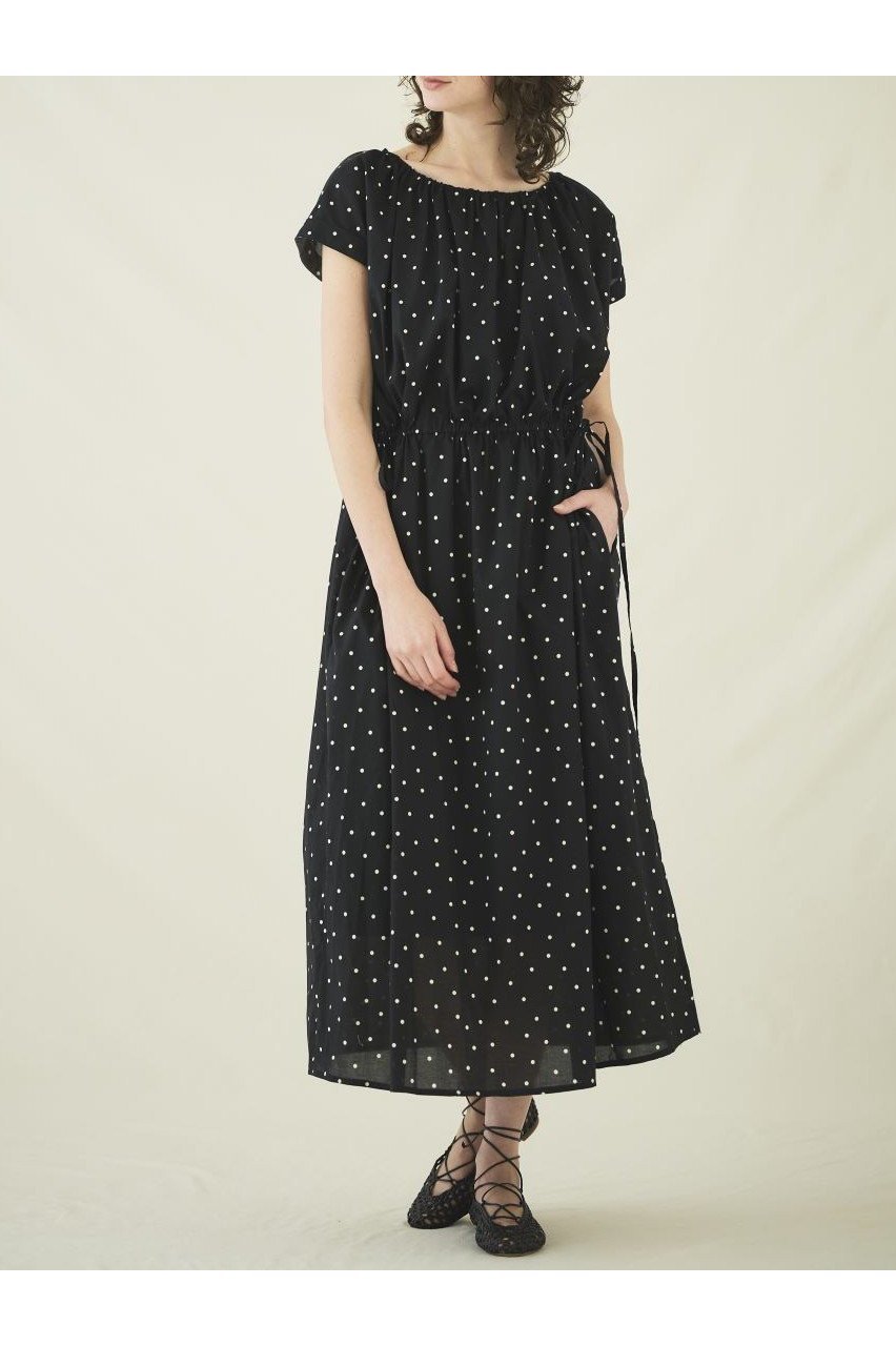 【ナナデコール/nanadecor】のアザミワンピースブラック 人気、トレンドファッション・服の通販 founy(ファニー) 　ファッション　Fashion　レディースファッション　WOMEN　ワンピース　Dress　チュニック　Tunic　おすすめ　Recommend　エアリー　Airy　ギャザー　Gather　チュニック　Tunic　ドット　Dot　ビーチ　Beach　フェミニン　Feminine　ランダム　Random　ロング　Long　NEW・新作・新着・新入荷　New Arrivals　旅行　Travel　other-8|ID: prp329100004570173 ipo3291000000032335730
