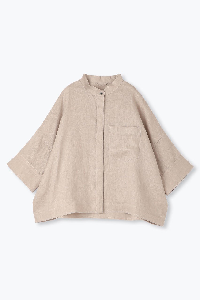 【レリル/lelill】のリネンワイドシャツ インテリア・キッズ・メンズ・レディースファッション・服の通販 founy(ファニー) 　ファッション　Fashion　レディースファッション　Fashion for Women　トップス・カットソー　Cut & Sew Tops　シャツ・ブラウス・オフィスカジュアル　Elegant Blouses & Button-Ups　ショート　Short, Short Length　スリーブ　Sleeve, Long Sleeve / Short Sleeve　リネン　Linen, Linen Fabric　ワイド　Wide, Wide Fit　再入荷　Restock / Back in Stock　夏　Summer　定番　Standard, Basic Item　グレージュ|ID: prp329100004571499 ipo3291000000032347135