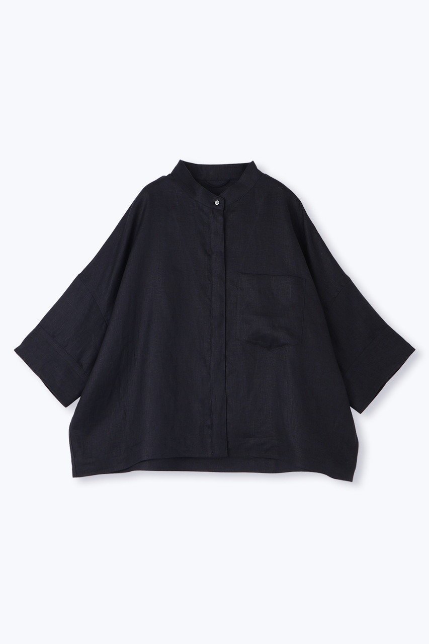 【レリル/lelill】のリネンワイドシャツ インテリア・キッズ・メンズ・レディースファッション・服の通販 founy(ファニー) 　ファッション　Fashion　レディースファッション　Fashion for Women　トップス・カットソー　Cut & Sew Tops　シャツ・ブラウス・オフィスカジュアル　Elegant Blouses & Button-Ups　ショート　Short, Short Length　スリーブ　Sleeve, Long Sleeve / Short Sleeve　リネン　Linen, Linen Fabric　ワイド　Wide, Wide Fit　再入荷　Restock / Back in Stock　夏　Summer　定番　Standard, Basic Item　ネイビー|ID: prp329100004571499 ipo3291000000032523615