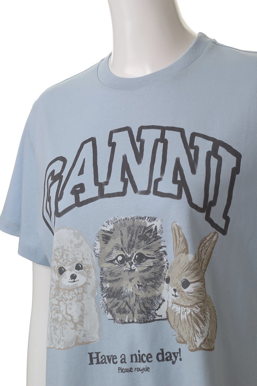 【ガニー/GANNI】のベーシック コットン ジャージー アニマル リラックス Tシャツ 人気、トレンドファッション・服の通販 founy(ファニー) 　ファッション　Fashion　レディースファッション　Fashion for Women　トップス・カットソー　Cut & Sew Tops　シャツ・ブラウス・オフィスカジュアル　Elegant Blouses & Button-Ups　ロングTシャツ・Tシャツ　Longline T-Shirts & Tees　カットソー・ベーシックTシャツ　Cut-and-Sewn Tops / Stretch Tees & Basics　2025年　2025　2025-2026秋冬・A/W　Autumn/Winter 2025–26 AW25–26　アニマル　Animal Print　ショート　Short, Short Length　スリーブ　Sleeve, Long Sleeve / Short Sleeve　プリント　Print, Printed Pattern　ベーシック　Basic, Essential　リラックス　Relax, Relaxed Fit　A/W・秋冬　Autumn/Winter　other-5|ID: prp329100004571510 ipo3291000000032347221