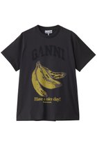 【ガニー/GANNI】のベーシック コットン ジャージー バナナ リラックス Tシャツ ファントム|ID:prp329100004571511