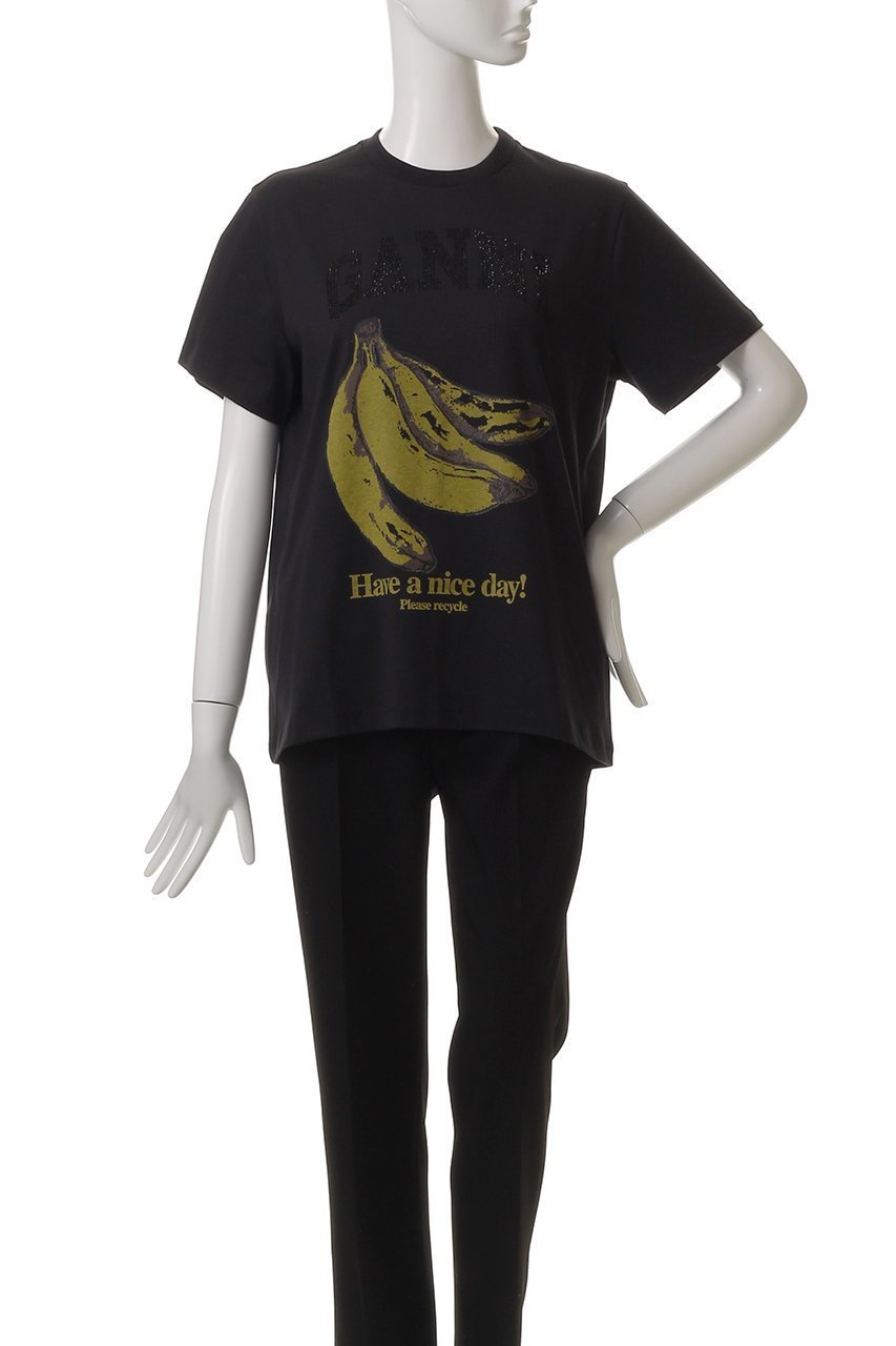 【ガニー/GANNI】のベーシック コットン ジャージー バナナ リラックス Tシャツ 人気、トレンドファッション・服の通販 founy(ファニー) 　ファッション　Fashion　レディースファッション　Fashion for Women　トップス・カットソー　Cut & Sew Tops　シャツ・ブラウス・オフィスカジュアル　Elegant Blouses & Button-Ups　ロングTシャツ・Tシャツ　Longline T-Shirts & Tees　カットソー・ベーシックTシャツ　Cut-and-Sewn Tops / Stretch Tees & Basics　ショート　Short, Short Length　スリーブ　Sleeve, Long Sleeve / Short Sleeve　プリント　Print, Printed Pattern　ベーシック　Basic, Essential　モチーフ　Motif, Design Theme　リラックス　Relax, Relaxed Fit　定番　Standard, Basic Item　無地　Plain, Solid Color　other-2|ID: prp329100004571511 ipo3291000000036200947