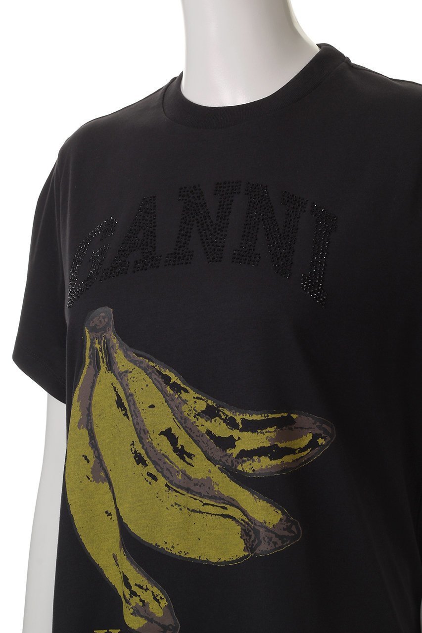 【ガニー/GANNI】のベーシック コットン ジャージー バナナ リラックス Tシャツ 人気、トレンドファッション・服の通販 founy(ファニー) 　ファッション　Fashion　レディースファッション　Fashion for Women　トップス・カットソー　Cut & Sew Tops　シャツ・ブラウス・オフィスカジュアル　Elegant Blouses & Button-Ups　ロングTシャツ・Tシャツ　Longline T-Shirts & Tees　カットソー・ベーシックTシャツ　Cut-and-Sewn Tops / Stretch Tees & Basics　ショート　Short, Short Length　スリーブ　Sleeve, Long Sleeve / Short Sleeve　プリント　Print, Printed Pattern　ベーシック　Basic, Essential　モチーフ　Motif, Design Theme　リラックス　Relax, Relaxed Fit　定番　Standard, Basic Item　無地　Plain, Solid Color　other-5|ID: prp329100004571511 ipo3291000000036200951