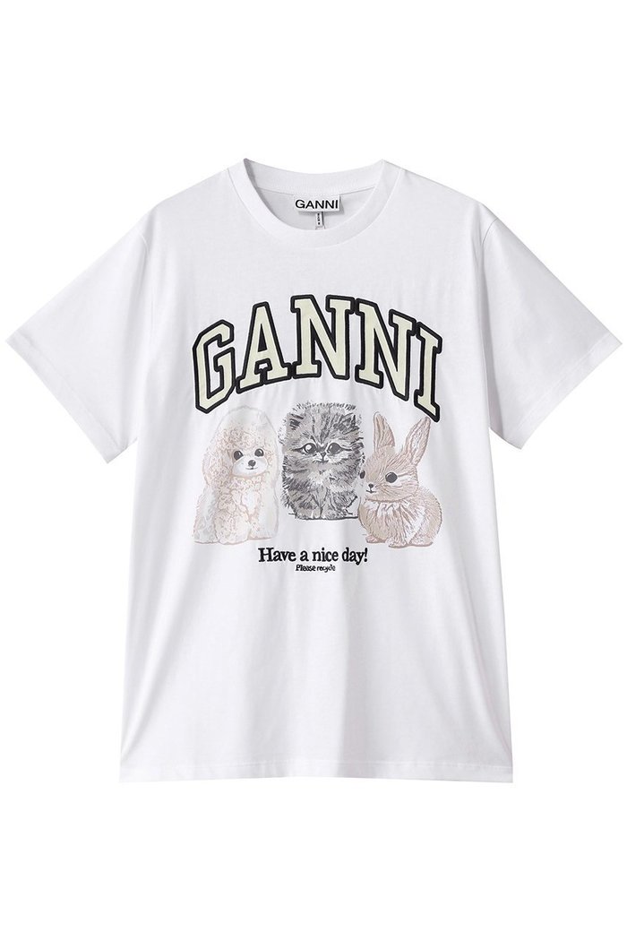 【ガニー/GANNI】のベーシック コットン ジャージー アニマル リラックス Tシャツ インテリア・キッズ・メンズ・レディースファッション・服の通販 founy(ファニー) https://founy.com/ ファッション Fashion レディースファッション Fashion for Women トップス・カットソー Cut & Sew Tops シャツ・ブラウス・オフィスカジュアル Elegant Blouses & Button-Ups ロングTシャツ・Tシャツ Longline T-Shirts & Tees カットソー・ベーシックTシャツ Cut-and-Sewn Tops / Stretch Tees & Basics 2025年 2025 2025-2026秋冬・A/W Autumn/Winter 2025–26 AW25–26 おすすめ Recommended / Our Picks アニマル Animal Print ショート Short, Short Length シンプル Simple, Minimal スリーブ Sleeve, Long Sleeve / Short Sleeve デニム Denim, Jeans Material ベーシック Basic, Essential ボトム Bottoms, Lower Wear リラックス Relax, Relaxed Fit A/W・秋冬 Autumn/Winter |ID: prp329100004571512 ipo3291000000032347228