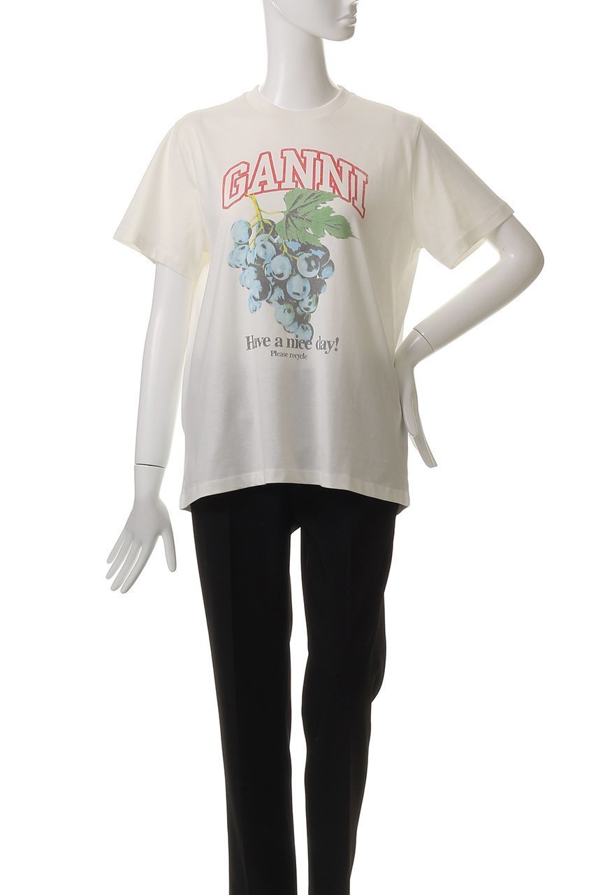 【ガニー/GANNI】のベーシック コットン ジャージー グレープ リラックス Tシャツ 人気、トレンドファッション・服の通販 founy(ファニー) 　ファッション　Fashion　レディースファッション　Fashion for Women　トップス・カットソー　Cut & Sew Tops　シャツ・ブラウス・オフィスカジュアル　Elegant Blouses & Button-Ups　ロングTシャツ・Tシャツ　Longline T-Shirts & Tees　カットソー・ベーシックTシャツ　Cut-and-Sewn Tops / Stretch Tees & Basics　2025年　2025　2025-2026秋冬・A/W　Autumn/Winter 2025–26 AW25–26　ショート　Short, Short Length　スリーブ　Sleeve, Long Sleeve / Short Sleeve　ベーシック　Basic, Essential　モチーフ　Motif, Design Theme　リラックス　Relax, Relaxed Fit　A/W・秋冬　Autumn/Winter　other-2|ID: prp329100004571513 ipo3291000000032347236