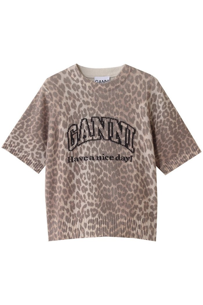 【ガニー/GANNI】のグラフィック ウール ミックス レオパード ニット インテリア・キッズ・メンズ・レディースファッション・服の通販 founy(ファニー) https://founy.com/ ファッション Fashion レディースファッション Fashion for Women トップス・カットソー Cut & Sew Tops ニット Knit Tops & Sweaters シャツ・ブラウス・オフィスカジュアル Elegant Blouses & Button-Ups ロングTシャツ・Tシャツ Longline T-Shirts & Tees カットソー・ベーシックTシャツ Cut-and-Sewn Tops / Stretch Tees & Basics 2025年 2025 2025-2026秋冬・A/W Autumn/Winter 2025–26 AW25–26 クール Cool, Chic グラフィック Graphic, Graphic Design ショート Short, Short Length スリーブ Sleeve, Long Sleeve / Short Sleeve デニム Denim, Jeans Material ミックス Mix, Mixed Style レオパード Leopard, Animal Print A/W・秋冬 Autumn/Winter |ID: prp329100004571514 ipo3291000000032347240