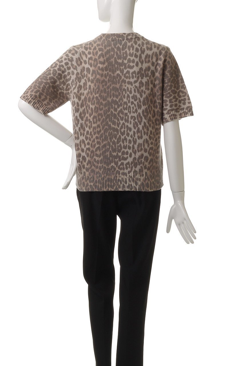 【ガニー/GANNI】のグラフィック ウール ミックス レオパード ニット 人気、トレンドファッション・服の通販 founy(ファニー) 　ファッション　Fashion　レディースファッション　Fashion for Women　トップス・カットソー　Cut & Sew Tops　ニット　Knit Tops & Sweaters　シャツ・ブラウス・オフィスカジュアル　Elegant Blouses & Button-Ups　ロングTシャツ・Tシャツ　Longline T-Shirts & Tees　カットソー・ベーシックTシャツ　Cut-and-Sewn Tops / Stretch Tees & Basics　2025年　2025　2025-2026秋冬・A/W　Autumn/Winter 2025–26 AW25–26　クール　Cool, Chic　グラフィック　Graphic, Graphic Design　ショート　Short, Short Length　スリーブ　Sleeve, Long Sleeve / Short Sleeve　デニム　Denim, Jeans Material　ミックス　Mix, Mixed Style　レオパード　Leopard, Animal Print　A/W・秋冬　Autumn/Winter　other-4|ID: prp329100004571514 ipo3291000000032347244