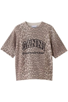 【ガニー/GANNI】 グラフィック ウール ミックス レオパード ニット人気、トレンドファッション・服の通販 founy(ファニー) ファッション Fashion レディースファッション Fashion for Women トップス・カットソー Cut & Sew Tops ニット Knit Tops & Sweaters シャツ・ブラウス・オフィスカジュアル Elegant Blouses & Button-Ups ロングTシャツ・Tシャツ Longline T-Shirts & Tees カットソー・ベーシックTシャツ Cut-and-Sewn Tops / Stretch Tees & Basics クール Cool, Chic グラフィック Graphic, Graphic Design ショート Short, Short Length スリーブ Sleeve, Long Sleeve / Short Sleeve デニム Denim, Jeans Material ミックス Mix, Mixed Style レオパード Leopard, Animal Print |ID:prp329100004571514