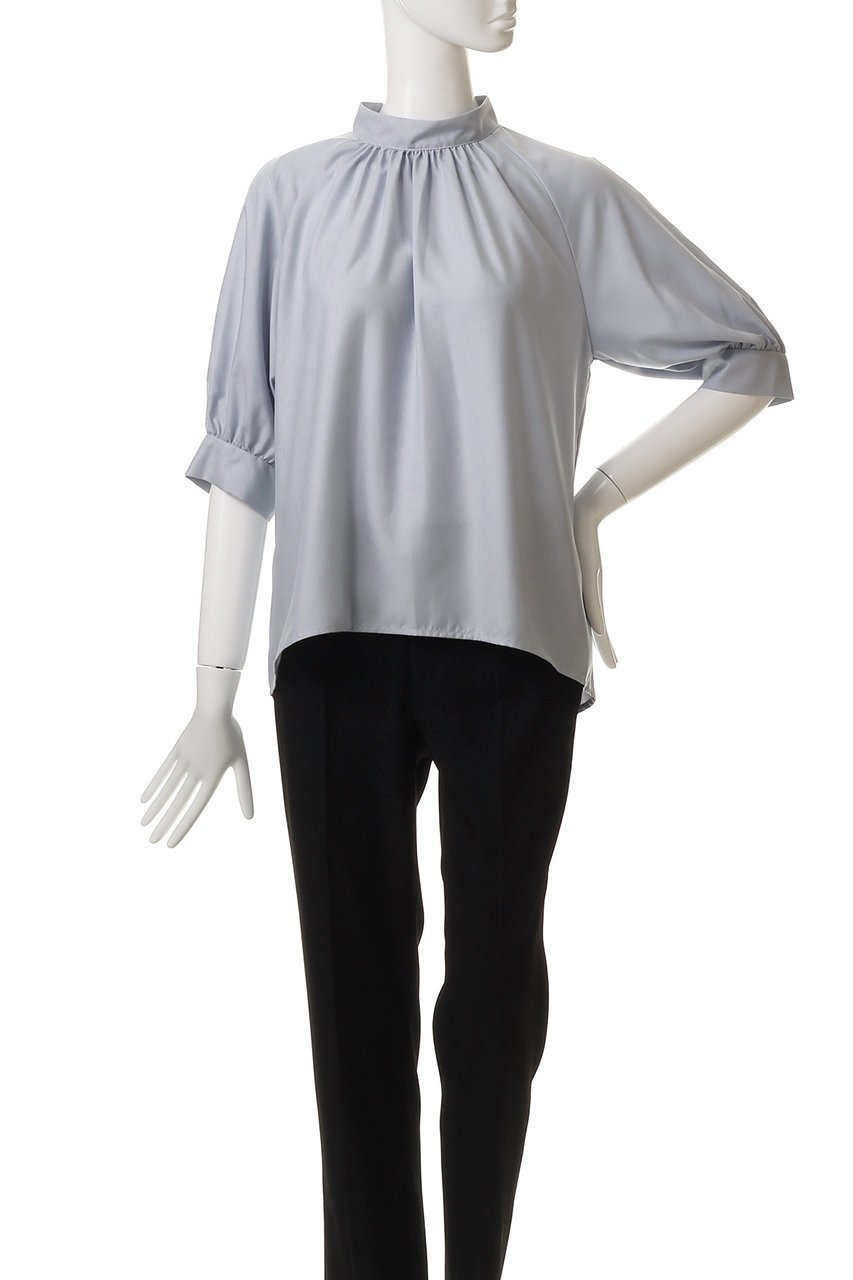 【ミディウミソリッド/MIDIUMISOLID】のh/neck gathered blouse.S ブラウス 人気、トレンドファッション・服の通販 founy(ファニー) 　ファッション　Fashion　レディースファッション　WOMEN　トップス・カットソー　Tops/Tshirt　シャツ/ブラウス　Shirts/Blouses　ショート　Short　シンプル　Simple　ジャケット　Jacket　スリーブ　Sleeve　ハイネック　High Neck　パーティ　Party　NEW・新作・新着・新入荷　New Arrivals　other-2|ID: prp329100004571534 ipo3291000000032347436