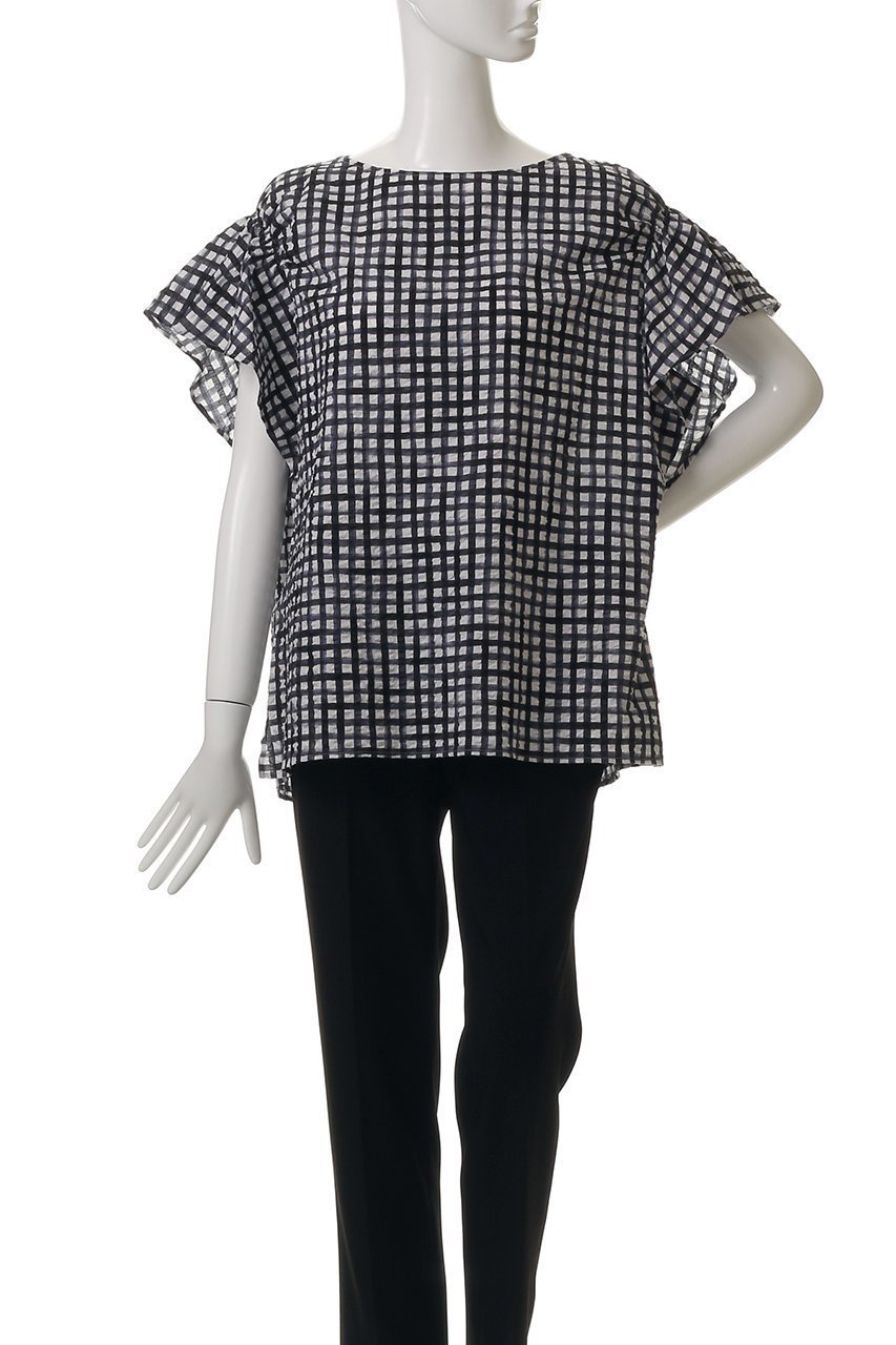【ハウス オブ ロータス/HOUSE OF LOTUS】のサッカーギンガムチェックブラウス 人気、トレンドファッション・服の通販 founy(ファニー) 　ファッション　Fashion　レディースファッション　Fashion for Women　トップス・カットソー　Cut & Sew Tops　シャツ・ブラウス・オフィスカジュアル　Elegant Blouses & Button-Ups　ギャザー　Gathered, Ruffled　ギンガム　Gingham, Gingham Fabric　ショート　Short, Short Length　スリーブ　Sleeve, Long Sleeve / Short Sleeve　チェック　Check, Plaid, Tartan　フェミニン　Feminine, Girly　フレア　Flare, Flared　エレガント 上品　Elegant　夏　Summer　other-2|ID: prp329100004571537 ipo3291000000032347453