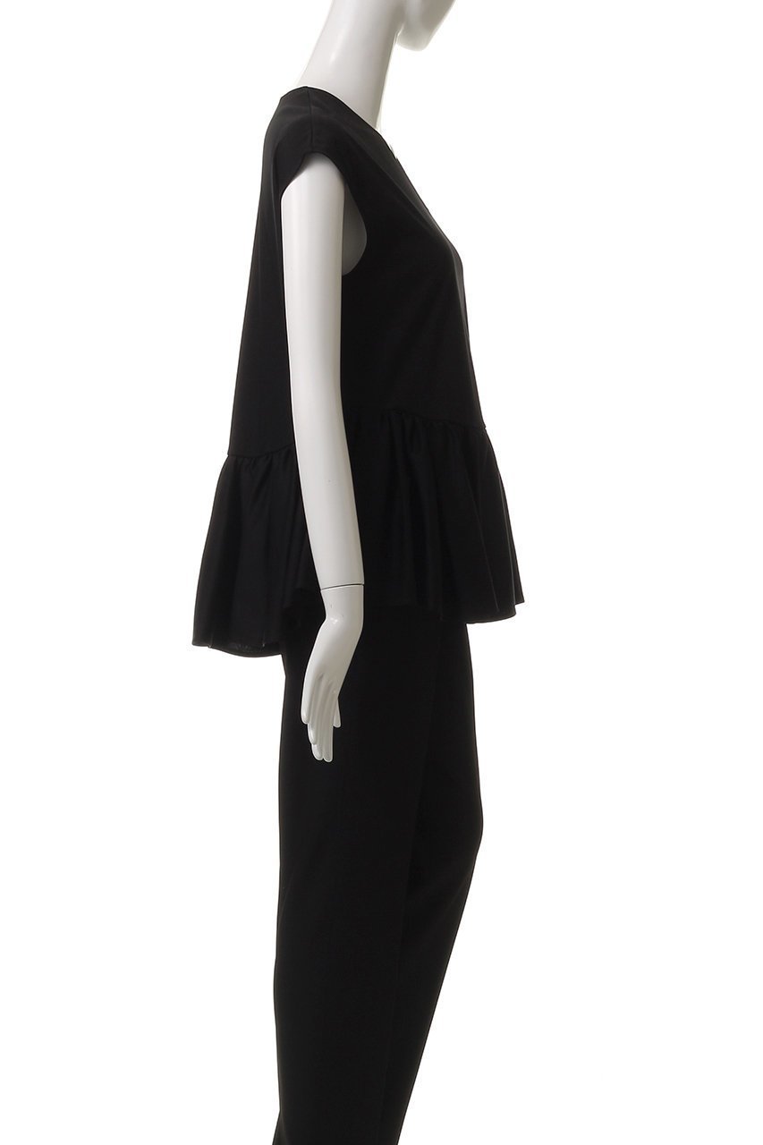 【デパリエ/DEPAREILLE】のコットンノースリーブペプラムトップス 人気、トレンドファッション・服の通販 founy(ファニー) 　ファッション　Fashion　レディースファッション　Fashion for Women　トップス・カットソー　Cut & Sew Tops　キャミソール&ノースリーブ　Camisoles & Sleeveless Tops　シャツ・ブラウス・オフィスカジュアル　Elegant Blouses & Button-Ups　ギャザー　Gathered, Ruffled　ショート　Short, Short Length　スリーブ　Sleeve, Long Sleeve / Short Sleeve　フレア　Flare, Flared　ベスト　Vest, Waistcoat　夏　Summer　other-3|ID: prp329100004571571 ipo3291000000035321101