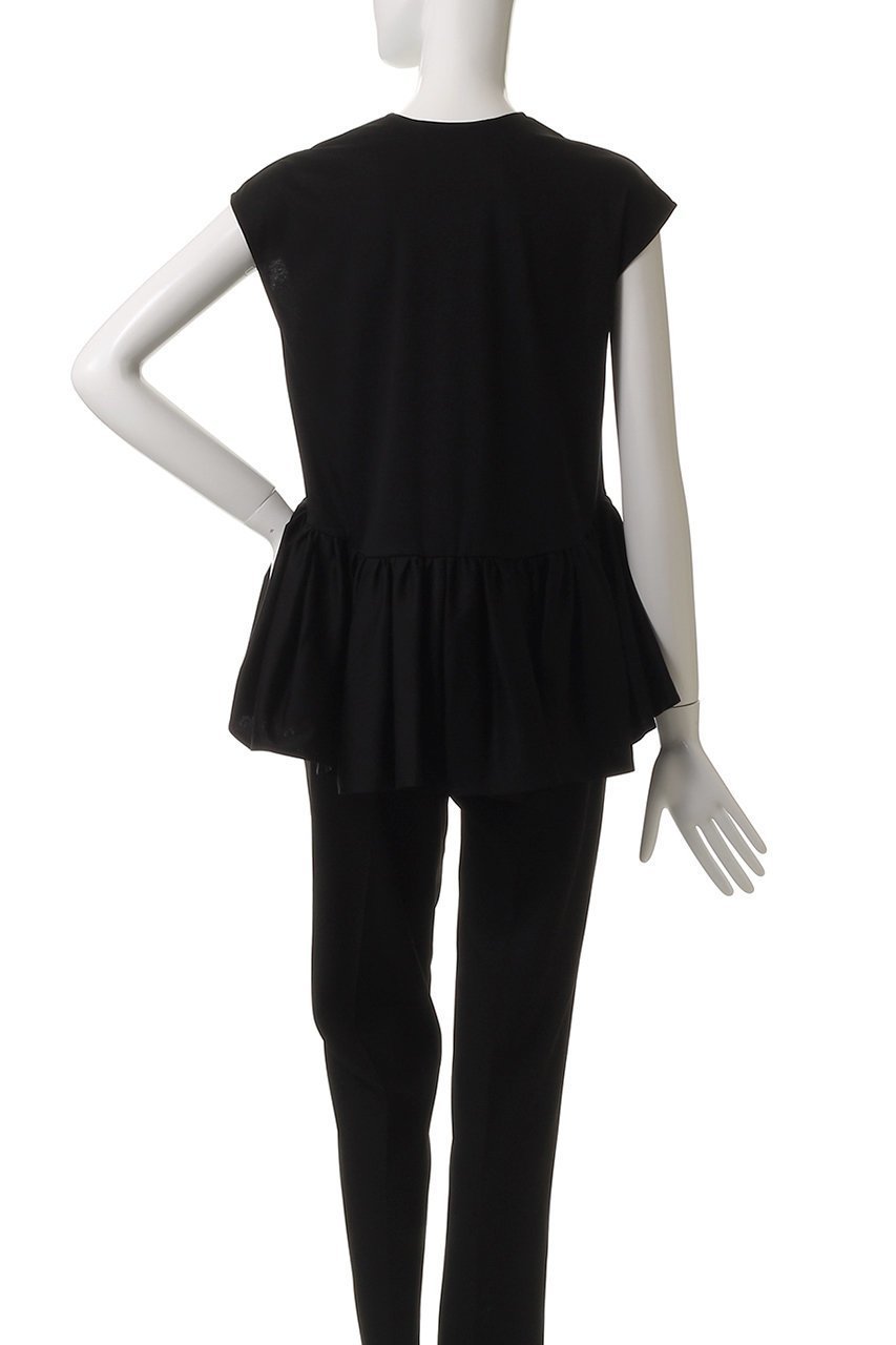 【デパリエ/DEPAREILLE】のコットンノースリーブペプラムトップス 人気、トレンドファッション・服の通販 founy(ファニー) 　ファッション　Fashion　レディースファッション　Fashion for Women　トップス・カットソー　Cut & Sew Tops　キャミソール&ノースリーブ　Camisoles & Sleeveless Tops　シャツ・ブラウス・オフィスカジュアル　Elegant Blouses & Button-Ups　ギャザー　Gathered, Ruffled　ショート　Short, Short Length　スリーブ　Sleeve, Long Sleeve / Short Sleeve　フレア　Flare, Flared　ベスト　Vest, Waistcoat　夏　Summer　other-4|ID: prp329100004571571 ipo3291000000035321102