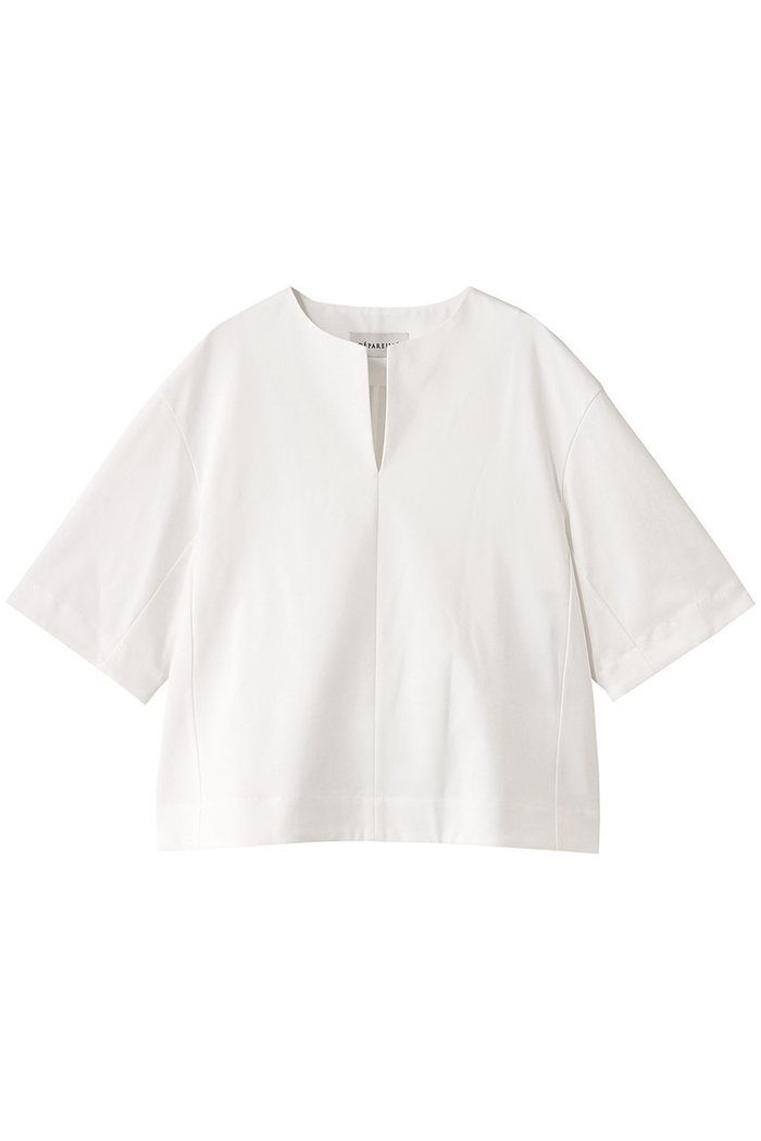 【デパリエ/DEPAREILLE】のコットンストレッチキーネックトップス インテリア・キッズ・メンズ・レディースファッション・服の通販 founy(ファニー) https://founy.com/ ファッション Fashion レディースファッション WOMEN トップス・カットソー Tops/Tshirt シャツ/ブラウス Shirts/Blouses ショート Short シンプル Simple ストレッチ Stretch スリット Slit スリーブ Sleeve エレガント 上品 Elegant NEW・新作・新着・新入荷 New Arrivals |ID: prp329100004571573 ipo3291000000032347719