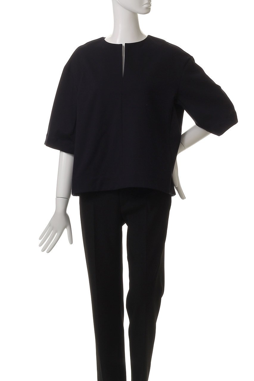 【デパリエ/DEPAREILLE】のコットンストレッチキーネックトップス 人気、トレンドファッション・服の通販 founy(ファニー) 　ファッション　Fashion　レディースファッション　WOMEN　トップス・カットソー　Tops/Tshirt　シャツ/ブラウス　Shirts/Blouses　ショート　Short　シンプル　Simple　ストレッチ　Stretch　スリット　Slit　スリーブ　Sleeve　エレガント 上品　Elegant　NEW・新作・新着・新入荷　New Arrivals　other-2|ID: prp329100004571573 ipo3291000000032347723