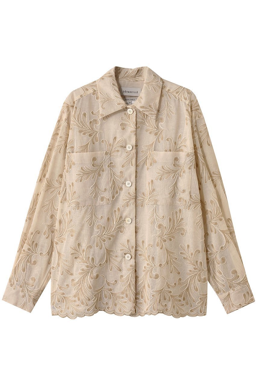 【デパリエ/DEPAREILLE】のエンブロイダリーシャツ インテリア・キッズ・メンズ・レディースファッション・服の通販 founy(ファニー) 　ファッション　Fashion　レディースファッション　WOMEN　トップス・カットソー　Tops/Tshirt　シャツ/ブラウス　Shirts/Blouses　イタリア　Italy　エレガント 上品　Elegant　スリーブ　Sleeve　レース　Race　ロング　Long　夏　Summer　NEW・新作・新着・新入荷　New Arrivals　ベージュ|ID: prp329100004571578 ipo3291000000032347751