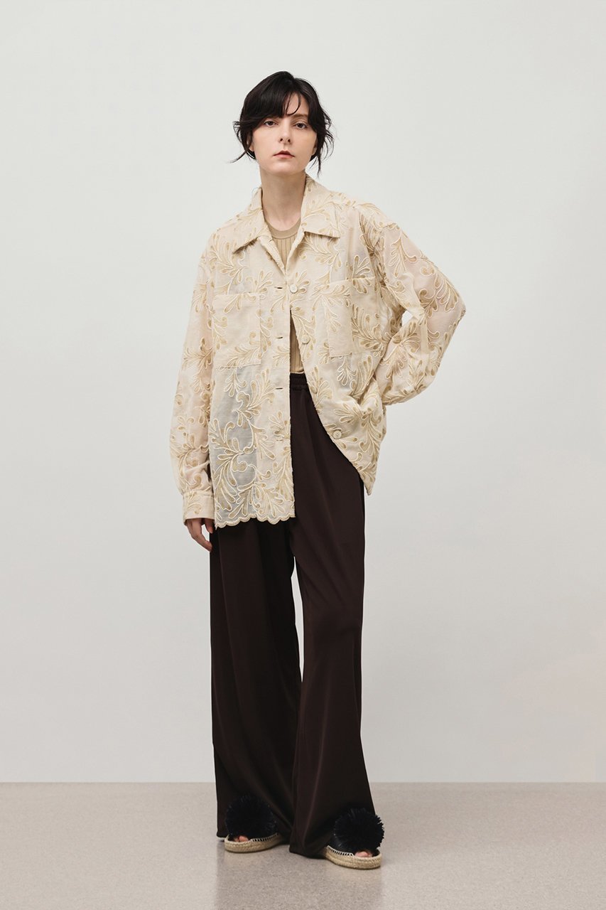 【デパリエ/DEPAREILLE】のエンブロイダリーシャツ 人気、トレンドファッション・服の通販 founy(ファニー) 　ファッション　Fashion　レディースファッション　Fashion for Women　トップス・カットソー　Cut & Sew Tops　シャツ・ブラウス・オフィスカジュアル　Elegant Blouses & Button-Ups　イタリア　Italy　エレガント 上品　Elegant　スリーブ　Sleeve, Long Sleeve / Short Sleeve　レース　Lace, Lace Fabric　ロング　Long, Long-Length　再入荷　Restock / Back in Stock　夏　Summer　other-8|ID: prp329100004571578 ipo3291000000032424986