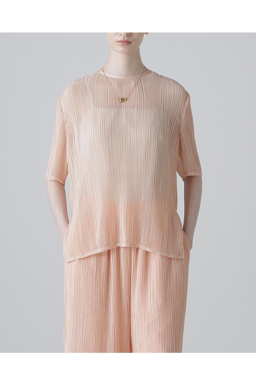 【アドーア/ADORE】のシアーランダムプリーツブラウス 人気、トレンドファッション・服の通販 founy(ファニー) 　ファッション　Fashion　レディースファッション　WOMEN　トップス・カットソー　Tops/Tshirt　シャツ/ブラウス　Shirts/Blouses　おすすめ　Recommend　インナー　Inner　シアー　Sheer　シフォン　Chiffon　ショート　Short　シンプル　Simple　ジャケット　Jacket　スリーブ　Sleeve　セットアップ　Set Up　ドレス　Dress　ノースリーブ　No Sleeve　フォルム　Form　プリーツ　Pleats　ベーシック　Basic　ランダム　Random　エレガント 上品　Elegant　NEW・新作・新着・新入荷　New Arrivals　other-2|ID: prp329100004571582 ipo3291000000032347772