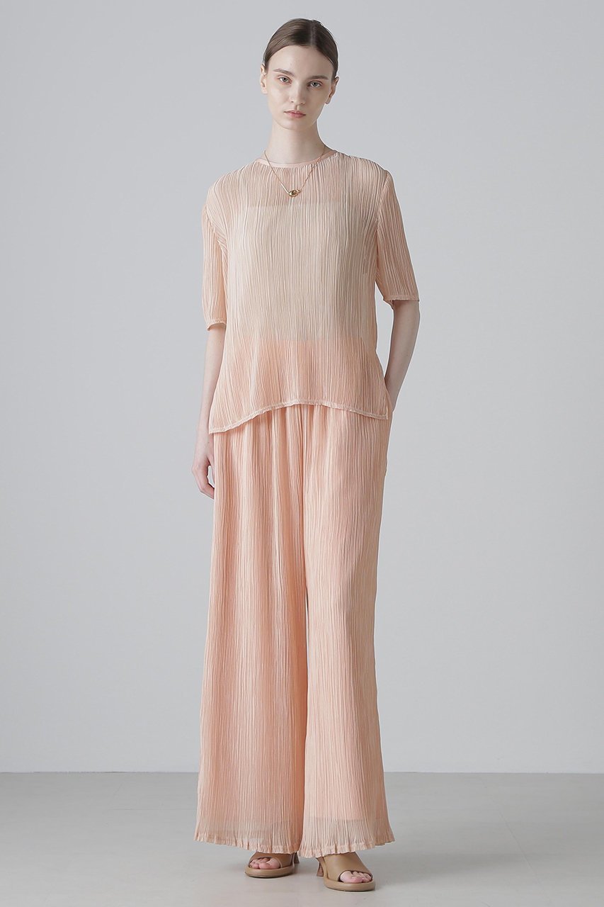 【アドーア/ADORE】のシアーランダムプリーツブラウス 人気、トレンドファッション・服の通販 founy(ファニー) 　ファッション　Fashion　レディースファッション　Fashion for Women　トップス・カットソー　Cut & Sew Tops　シャツ・ブラウス・オフィスカジュアル　Elegant Blouses & Button-Ups　おすすめ　Recommended / Our Picks　インナー　Innerwear　シアー　Sheer, See-Through　シフォン　Chiffon, Lightweight Fabric　ショート　Short, Short Length　シンプル　Simple, Minimal　ジャケット　Jacket, Outerwear　スリーブ　Sleeve, Long Sleeve / Short Sleeve　セットアップ　Set-Up, Coordinated Outfit　ドレス　Dress, One-Piece　ノースリーブ　Sleeveless, No-Sleeve　フォルム　Silhouette, Form　プリーツ　Pleats, Pleated　ベーシック　Basic, Essential　ランダム　Random, Irregular　エレガント 上品　Elegant　再入荷　Restock / Back in Stock　other-3|ID: prp329100004571582 ipo3291000000034990569