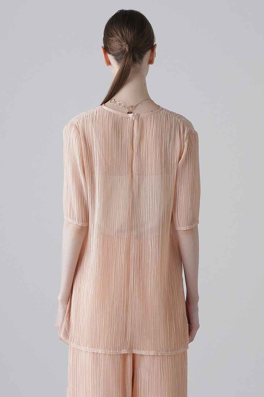 【アドーア/ADORE】のシアーランダムプリーツブラウス 人気、トレンドファッション・服の通販 founy(ファニー) 　ファッション　Fashion　レディースファッション　Fashion for Women　トップス・カットソー　Cut & Sew Tops　シャツ・ブラウス・オフィスカジュアル　Elegant Blouses & Button-Ups　おすすめ　Recommended / Our Picks　インナー　Innerwear　シアー　Sheer, See-Through　シフォン　Chiffon, Lightweight Fabric　ショート　Short, Short Length　シンプル　Simple, Minimal　ジャケット　Jacket, Outerwear　スリーブ　Sleeve, Long Sleeve / Short Sleeve　セットアップ　Set-Up, Coordinated Outfit　ドレス　Dress, One-Piece　ノースリーブ　Sleeveless, No-Sleeve　フォルム　Silhouette, Form　プリーツ　Pleats, Pleated　ベーシック　Basic, Essential　ランダム　Random, Irregular　エレガント 上品　Elegant　再入荷　Restock / Back in Stock　other-5|ID: prp329100004571582 ipo3291000000034990571