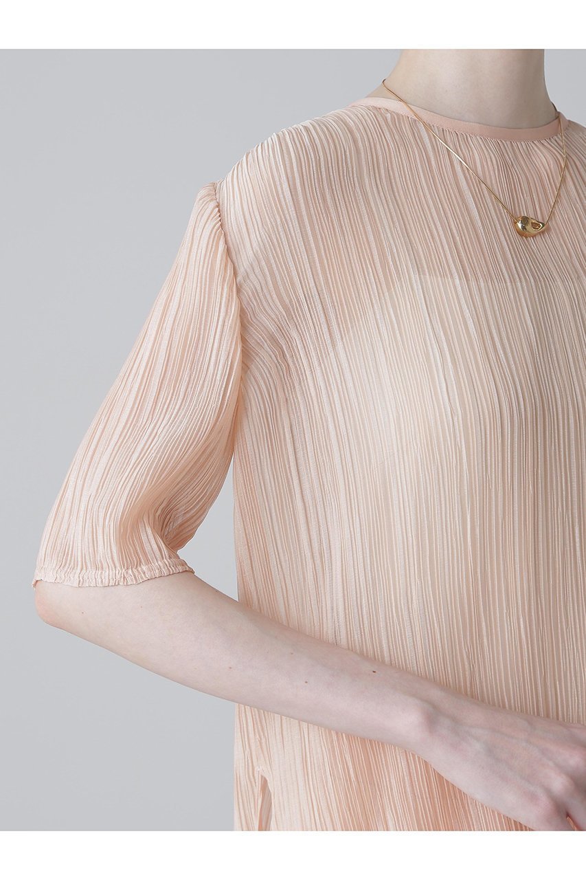 【アドーア/ADORE】のシアーランダムプリーツブラウス 人気、トレンドファッション・服の通販 founy(ファニー) 　ファッション　Fashion　レディースファッション　Fashion for Women　トップス・カットソー　Cut & Sew Tops　シャツ・ブラウス・オフィスカジュアル　Elegant Blouses & Button-Ups　おすすめ　Recommended / Our Picks　インナー　Innerwear　シアー　Sheer, See-Through　シフォン　Chiffon, Lightweight Fabric　ショート　Short, Short Length　シンプル　Simple, Minimal　ジャケット　Jacket, Outerwear　スリーブ　Sleeve, Long Sleeve / Short Sleeve　セットアップ　Set-Up, Coordinated Outfit　ドレス　Dress, One-Piece　ノースリーブ　Sleeveless, No-Sleeve　フォルム　Silhouette, Form　プリーツ　Pleats, Pleated　ベーシック　Basic, Essential　ランダム　Random, Irregular　エレガント 上品　Elegant　再入荷　Restock / Back in Stock　other-7|ID: prp329100004571582 ipo3291000000034990573