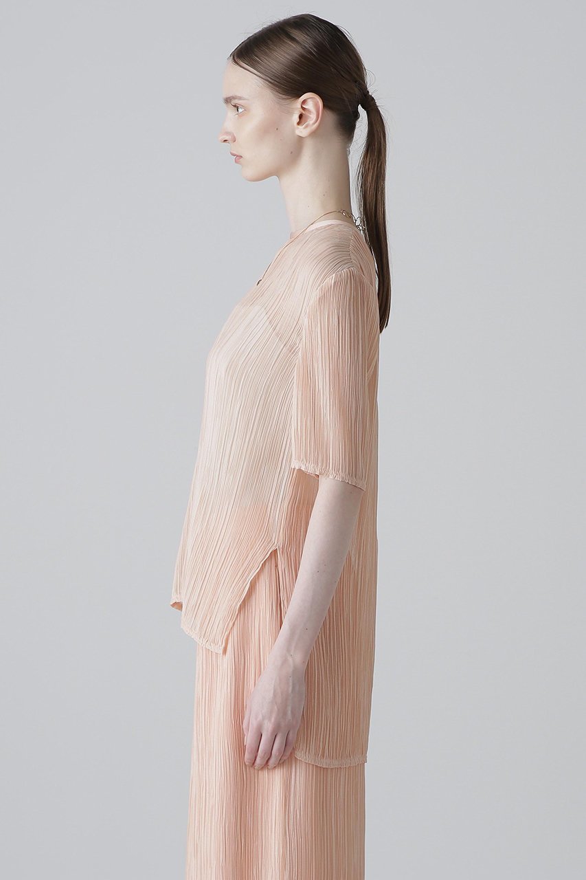 【アドーア/ADORE】のシアーランダムプリーツブラウス 人気、トレンドファッション・服の通販 founy(ファニー) 　ファッション　Fashion　レディースファッション　Fashion for Women　トップス・カットソー　Cut & Sew Tops　シャツ・ブラウス・オフィスカジュアル　Elegant Blouses & Button-Ups　おすすめ　Recommended / Our Picks　インナー　Innerwear　シアー　Sheer, See-Through　シフォン　Chiffon, Lightweight Fabric　ショート　Short, Short Length　シンプル　Simple, Minimal　ジャケット　Jacket, Outerwear　スリーブ　Sleeve, Long Sleeve / Short Sleeve　セットアップ　Set-Up, Coordinated Outfit　ドレス　Dress, One-Piece　ノースリーブ　Sleeveless, No-Sleeve　フォルム　Silhouette, Form　プリーツ　Pleats, Pleated　ベーシック　Basic, Essential　ランダム　Random, Irregular　エレガント 上品　Elegant　other-4|ID: prp329100004571582 ipo3291000000035718126