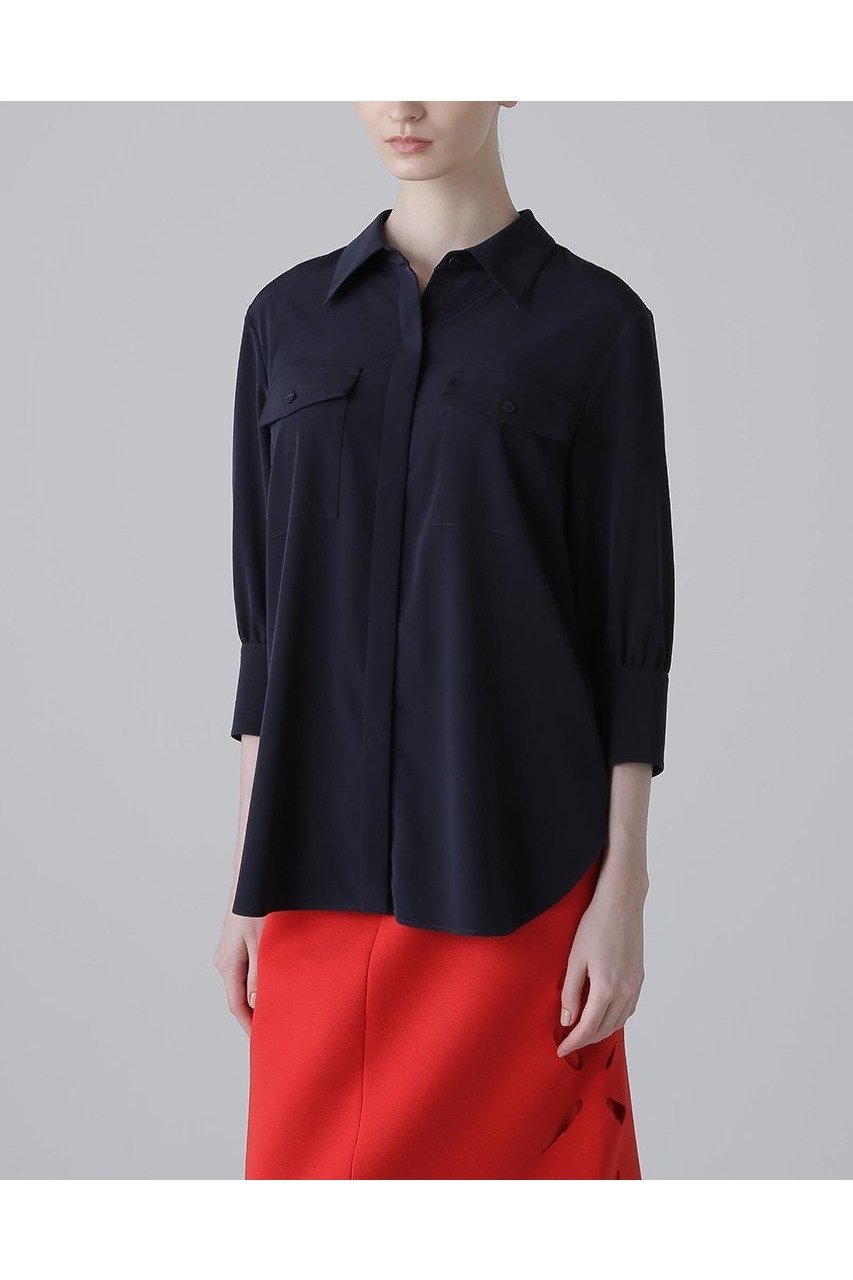 【アドーア/ADORE】のストレッチデシンブラウス 人気、トレンドファッション・服の通販 founy(ファニー) 　ファッション　Fashion　レディースファッション　WOMEN　トップス・カットソー　Tops/Tshirt　シャツ/ブラウス　Shirts/Blouses　なめらか　Smooth　コンパクト　Compact　ショート　Short　ストレッチ　Stretch　スリーブ　Sleeve　ドレープ　Drape　ポケット　Pocket　エレガント 上品　Elegant　NEW・新作・新着・新入荷　New Arrivals　other-2|ID: prp329100004571589 ipo3291000000032347819
