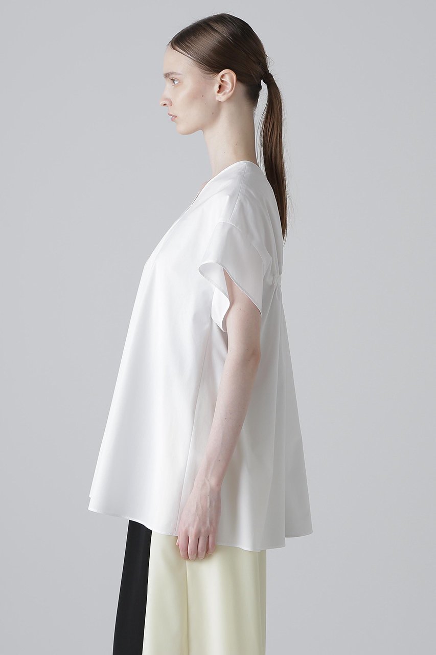 【アドーア/ADORE】のタンブラーローンブラウス 人気、トレンドファッション・服の通販 founy(ファニー) 　ファッション　Fashion　レディースファッション　Fashion for Women　トップス・カットソー　Cut & Sew Tops　シャツ・ブラウス・オフィスカジュアル　Elegant Blouses & Button-Ups　ギャザー　Gathered, Ruffled　コンパクト　Compact, Small Size　ショート　Short, Short Length　スリーブ　Sleeve, Long Sleeve / Short Sleeve　デニム　Denim, Jeans Material　ビンテージ　Vintage, Retro Style　フレア　Flare, Flared　ブロード　Broadcloth, Fine Cotton　リボン　Ribbon, Bow　other-4|ID: prp329100004571591 ipo3291000000032814259