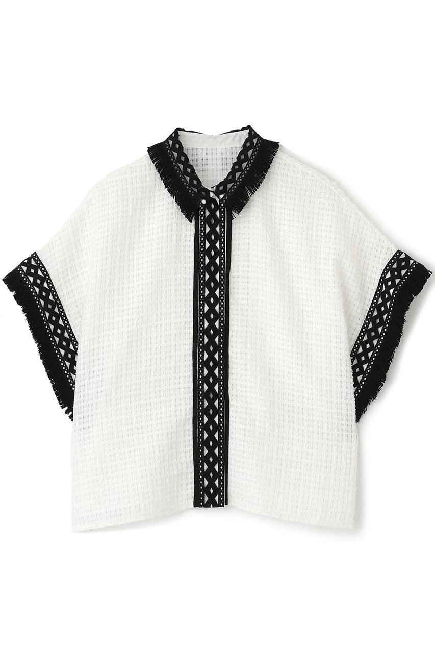 【アドーア/ADORE】のレーシーメッシュブラウス インテリア・キッズ・メンズ・レディースファッション・服の通販 founy(ファニー) 　ファッション　Fashion　レディースファッション　WOMEN　トップス・カットソー　Tops/Tshirt　シャツ/ブラウス　Shirts/Blouses　カフス　Cuffs　ショート　Short　スリーブ　Sleeve　チェック　Check　ツイード　Tweed　メッシュ　Mesh　レース　Race　エレガント 上品　Elegant　NEW・新作・新着・新入荷　New Arrivals　ホワイト|ID: prp329100004571593 ipo3291000000032347841