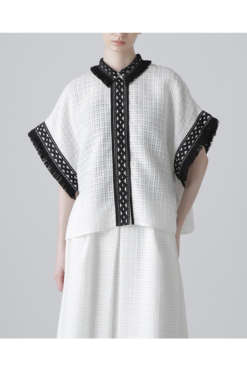 【アドーア/ADORE】のレーシーメッシュブラウス 人気、トレンドファッション・服の通販 founy(ファニー) 　ファッション　Fashion　レディースファッション　WOMEN　トップス・カットソー　Tops/Tshirt　シャツ/ブラウス　Shirts/Blouses　カフス　Cuffs　ショート　Short　スリーブ　Sleeve　チェック　Check　ツイード　Tweed　メッシュ　Mesh　レース　Race　エレガント 上品　Elegant　NEW・新作・新着・新入荷　New Arrivals　other-2|ID: prp329100004571593 ipo3291000000032347843