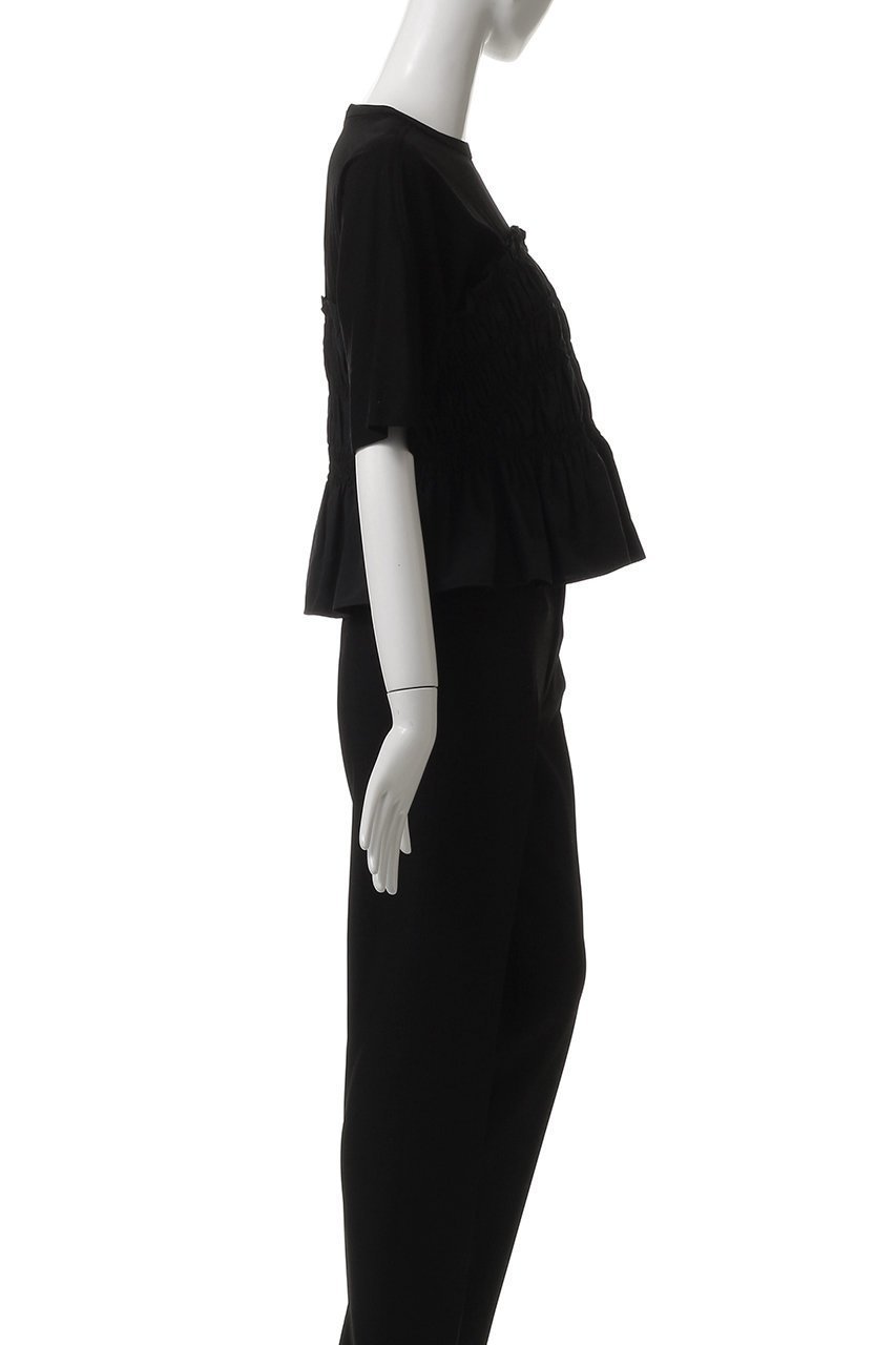 【マルティニーク/martinique】のシャーリングコンビプルオーバー 人気、トレンドファッション・服の通販 founy(ファニー) 　ファッション　Fashion　レディースファッション　Fashion for Women　トップス・カットソー　Cut & Sew Tops　シャツ・ブラウス・オフィスカジュアル　Elegant Blouses & Button-Ups　ロングTシャツ・Tシャツ　Longline T-Shirts & Tees　カジュアルプルオーバー・ニットトップス　Pullovers & Knit Tops / Casual Pullovers　カットソー・ベーシックTシャツ　Cut-and-Sewn Tops / Stretch Tees & Basics　シャーリング　Shirring, Ruched　ショート　Short, Short Length　スリーブ　Sleeve, Long Sleeve / Short Sleeve　センター　Center, Center Line　デニム　Denim, Jeans Material　トレンド　Trend, Trending Now　ボトム　Bottoms, Lower Wear　other-3|ID: prp329100004571596 ipo3291000000035700642