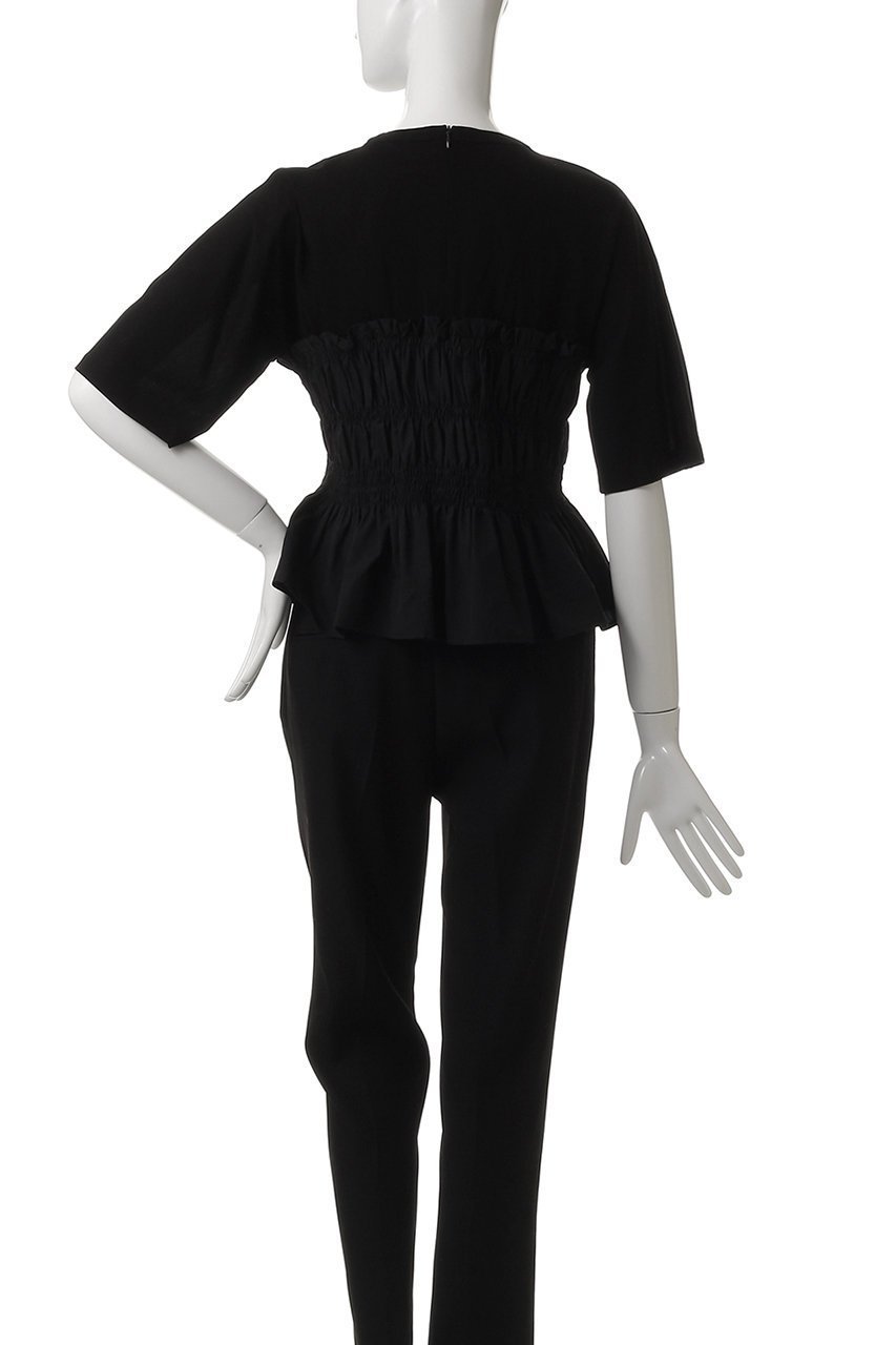 【マルティニーク/martinique】のシャーリングコンビプルオーバー 人気、トレンドファッション・服の通販 founy(ファニー) 　ファッション　Fashion　レディースファッション　Fashion for Women　トップス・カットソー　Cut & Sew Tops　シャツ・ブラウス・オフィスカジュアル　Elegant Blouses & Button-Ups　ロングTシャツ・Tシャツ　Longline T-Shirts & Tees　カジュアルプルオーバー・ニットトップス　Pullovers & Knit Tops / Casual Pullovers　カットソー・ベーシックTシャツ　Cut-and-Sewn Tops / Stretch Tees & Basics　シャーリング　Shirring, Ruched　ショート　Short, Short Length　スリーブ　Sleeve, Long Sleeve / Short Sleeve　センター　Center, Center Line　デニム　Denim, Jeans Material　トレンド　Trend, Trending Now　ボトム　Bottoms, Lower Wear　other-4|ID: prp329100004571596 ipo3291000000035700643