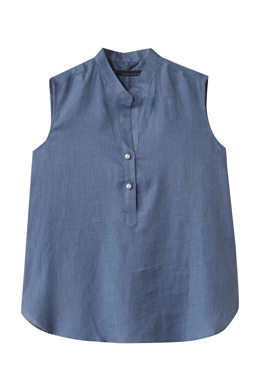 【マルティニーク/martinique】の《定番》ノースリパールスキッパー インテリア・キッズ・メンズ・レディースファッション・服の通販 founy(ファニー) 　ファッション　Fashion　レディースファッション　Fashion for Women　トップス・カットソー　Cut & Sew Tops　キャミソール&ノースリーブ　Camisoles & Sleeveless Tops　シャツ・ブラウス・オフィスカジュアル　Elegant Blouses & Button-Ups　インナー　Innerwear　ジャケット　Jacket, Outerwear　スキッパー　Skipper, Open Collar　センター　Center, Center Line　ノースリーブ　Sleeveless, No-Sleeve　パール　Pearl, Pearl Accent　フレア　Flare, Flared　エレガント 上品　Elegant　定番　Standard, Basic Item　ブルー|ID: prp329100004571602 ipo3291000000036082727