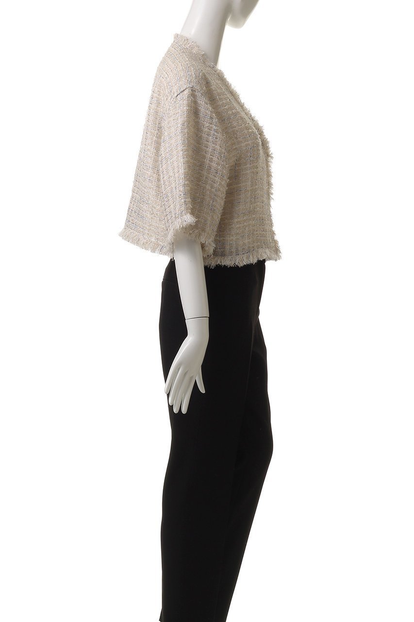 【マルティニーク/martinique】のツイードブラウスジャケット 人気、トレンドファッション・服の通販 founy(ファニー) 　ファッション　Fashion　レディースファッション　Fashion for Women　アウター　Coat / Outerwear Collection　レディースジャケット・軽アウター　Jackets　ショート　Short, Short Length　ジャケット　Jacket, Outerwear　スリーブ　Sleeve, Long Sleeve / Short Sleeve　ツイード　Twill, Twill Weave　デニム　Denim, Jeans Material　バランス　Balance, Style Balance　フリンジ　Fringe, Tassel　フレア　Flare, Flared　other-3|ID: prp329100004571605 ipo3291000000036082742