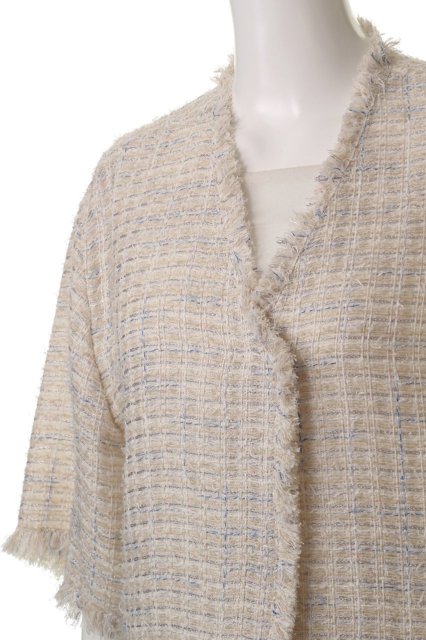 【マルティニーク/martinique】のツイードブラウスジャケット 人気、トレンドファッション・服の通販 founy(ファニー) 　ファッション　Fashion　レディースファッション　Fashion for Women　アウター　Coat / Outerwear Collection　レディースジャケット・軽アウター　Jackets　ショート　Short, Short Length　ジャケット　Jacket, Outerwear　スリーブ　Sleeve, Long Sleeve / Short Sleeve　ツイード　Twill, Twill Weave　デニム　Denim, Jeans Material　バランス　Balance, Style Balance　フリンジ　Fringe, Tassel　フレア　Flare, Flared　other-5|ID: prp329100004571605 ipo3291000000036082744