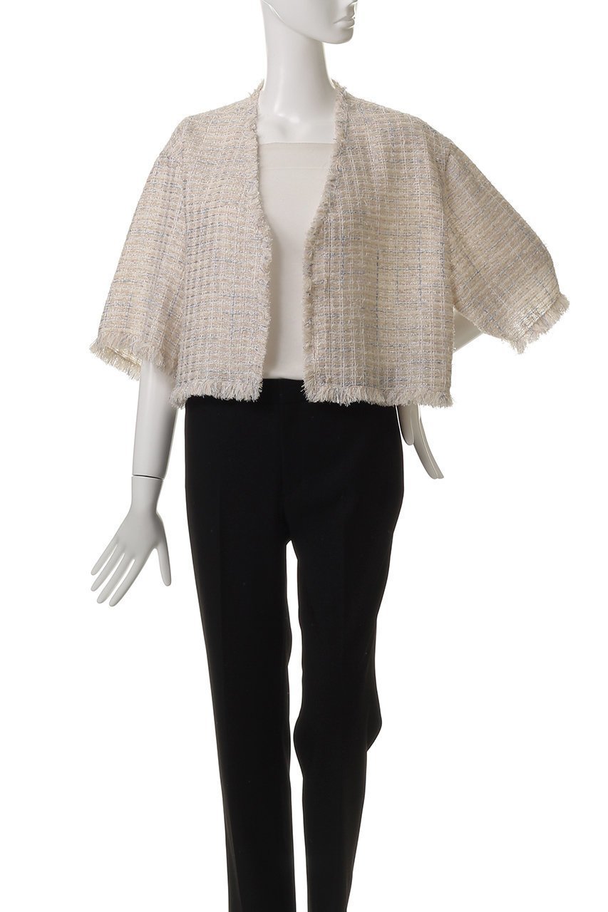 【マルティニーク/martinique】のツイードブラウスジャケット 人気、トレンドファッション・服の通販 founy(ファニー) 　ファッション　Fashion　レディースファッション　Fashion for Women　アウター　Coat / Outerwear Collection　レディースジャケット・軽アウター　Jackets　ショート　Short, Short Length　ジャケット　Jacket, Outerwear　スリーブ　Sleeve, Long Sleeve / Short Sleeve　ツイード　Twill, Twill Weave　デニム　Denim, Jeans Material　バランス　Balance, Style Balance　フリンジ　Fringe, Tassel　フレア　Flare, Flared　other-7|ID: prp329100004571605 ipo3291000000036082746