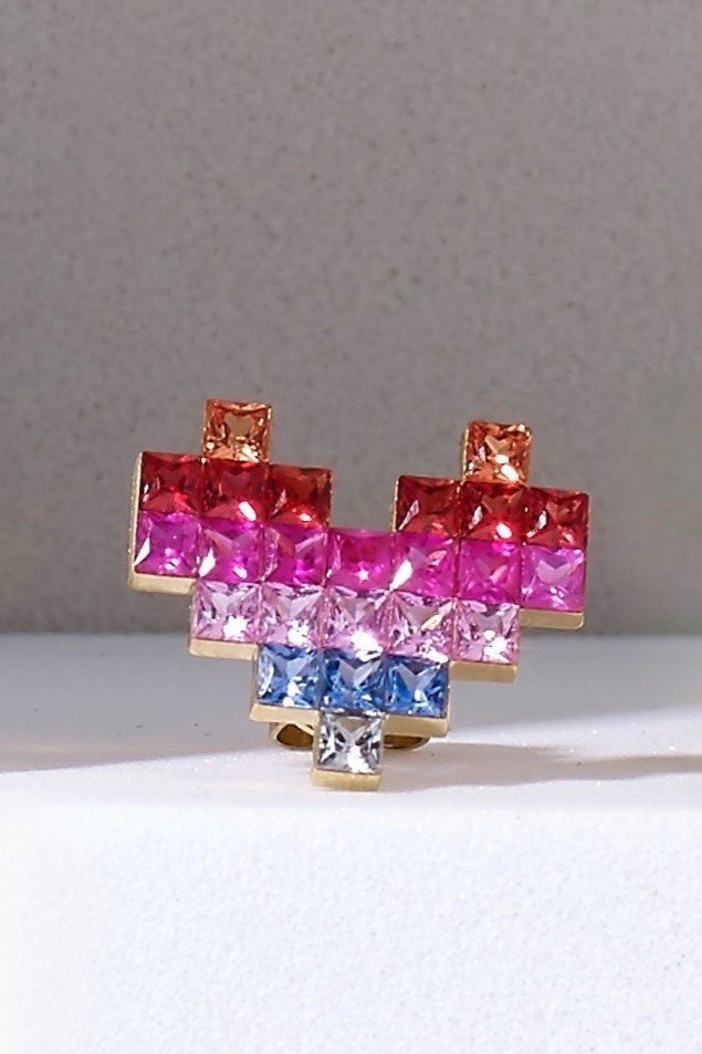 【カドー/CADEAUX】の【受注生産】ピクセルハートシングル ピアス(片耳用) 人気、トレンドファッション・服の通販 founy(ファニー) 　ファッション　Fashion　レディースファッション　Ladies' Fashion Online　ジュエリー　Jewelry　リング　Rings　イヤリング　Earrings　アシンメトリー　Asymmetry　イヤリング　Earrings　モダン　Modern　片耳　One Ear　other-4|ID: prp329100004571618 ipo3291000000032348010