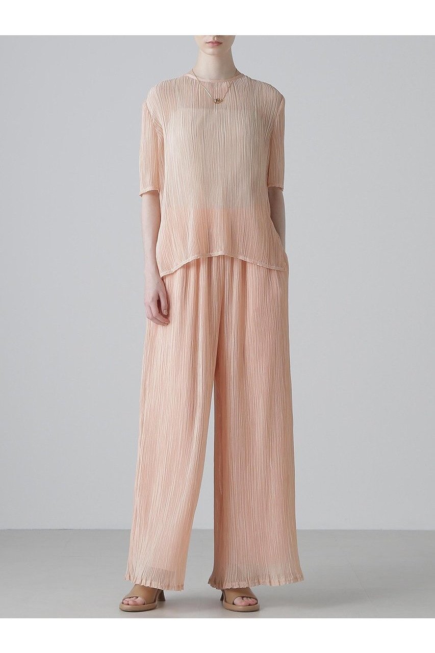 【アドーア/ADORE】のシアーランダムプリーツパンツ 人気、トレンドファッション・服の通販 founy(ファニー) 　ファッション　Fashion　レディースファッション　WOMEN　パンツ　Pants　おすすめ　Recommend　シアー　Sheer　シフォン　Chiffon　シンプル　Simple　セットアップ　Set Up　フォルム　Form　プリーツ　Pleats　ランダム　Random　リラックス　Relax　エレガント 上品　Elegant　NEW・新作・新着・新入荷　New Arrivals　other-2|ID: prp329100004571626 ipo3291000000032348078